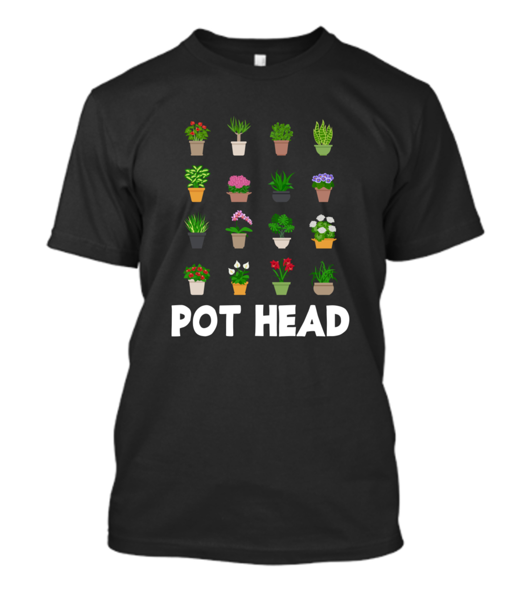Pot Head Plant Lover Funny Florist Florist Flower Pots T-Shirt