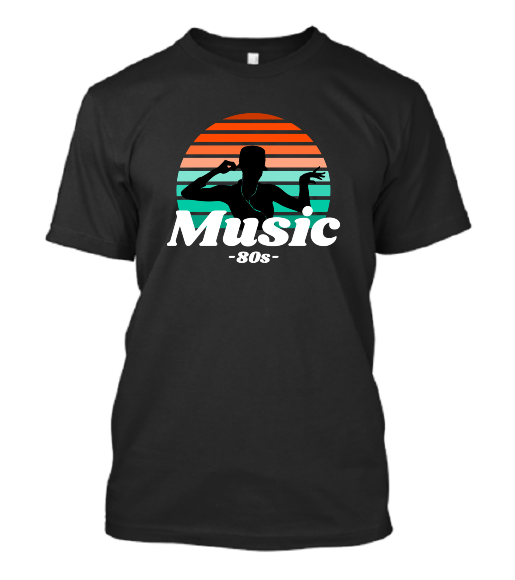 80s Retro Music Silhouette Sunset T-Shirt