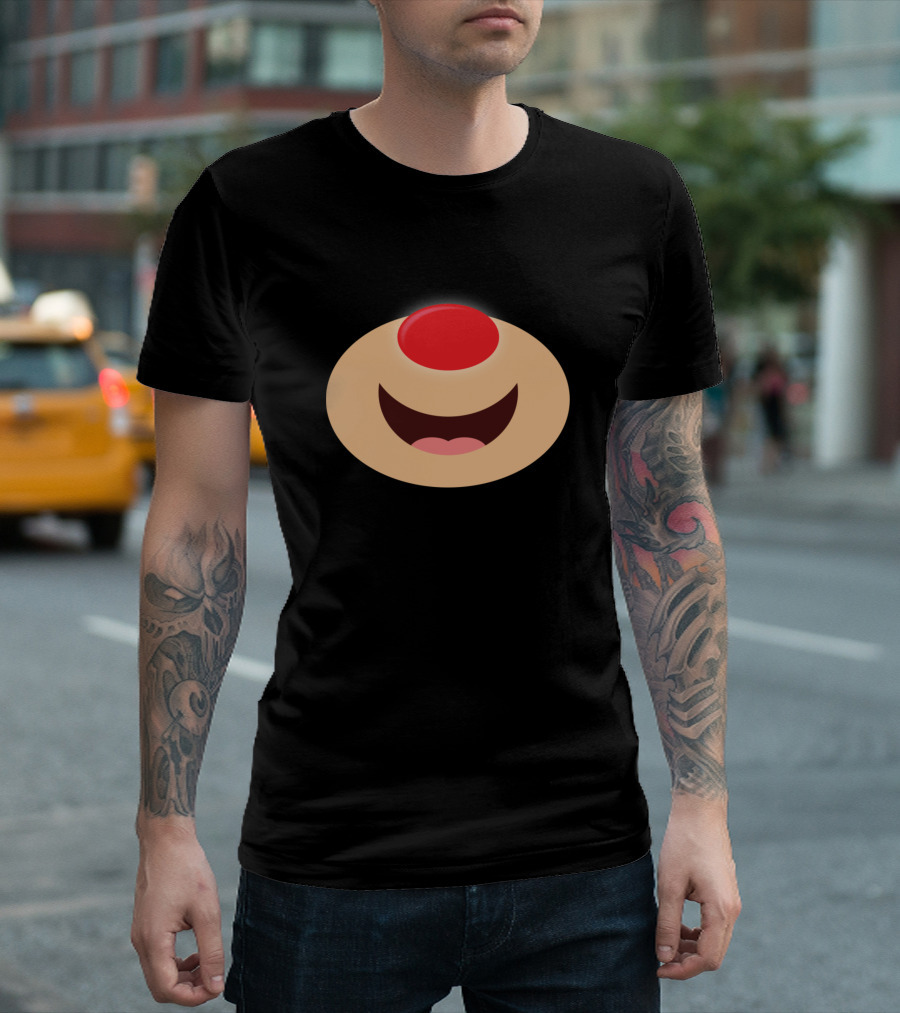 Rudolph Red-Nosed Reindeer Holiday Christmas Face Mask Nose And Smile T-Shirt