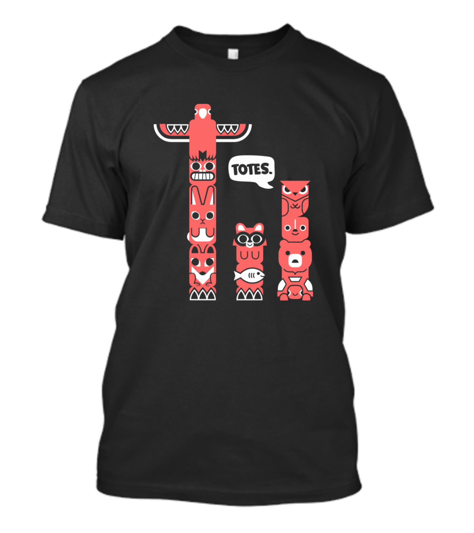 Totes Totem Animals With Speech Bubble T-Shirt
