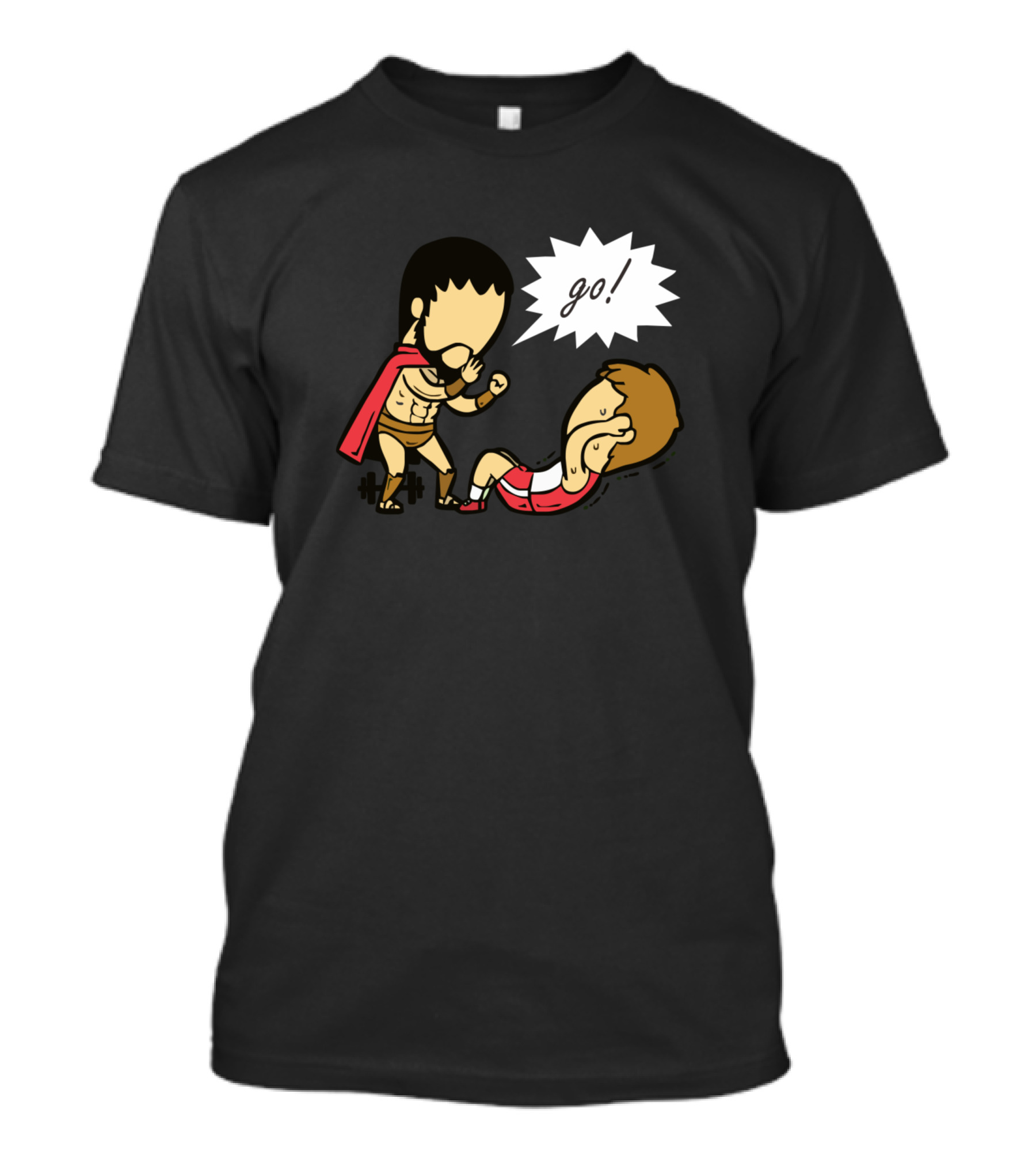 Sports Coaches Are Heroes Cartoon Sports Sit Ups Go T-Shirt