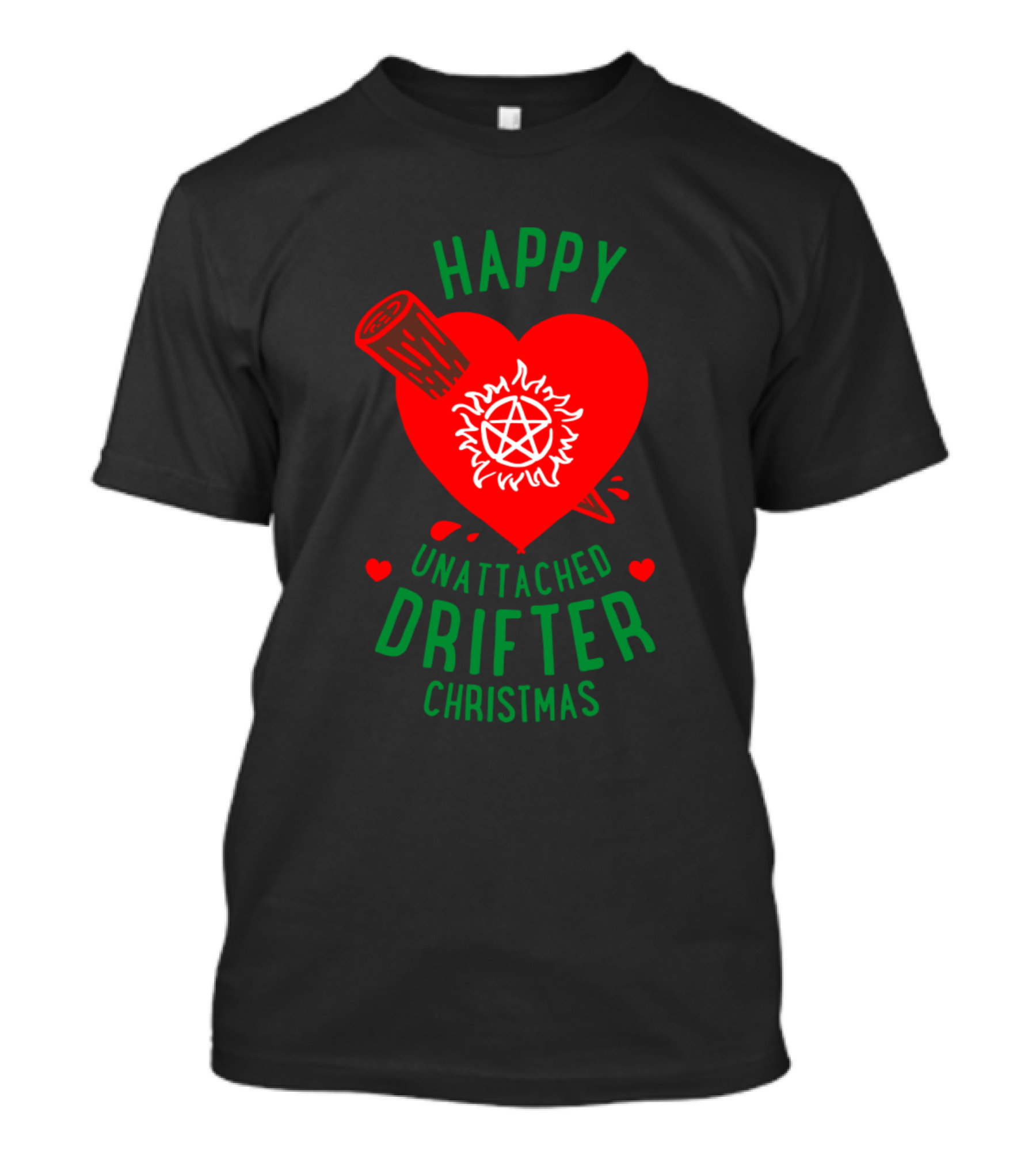 Happy Unattached Drifter Christmas Supernatural T-Shirt