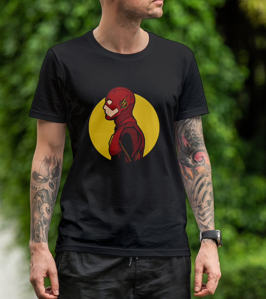 The Flash Heroes Speedster Icon Red And Yellow Lightning Bolt T-Shirt