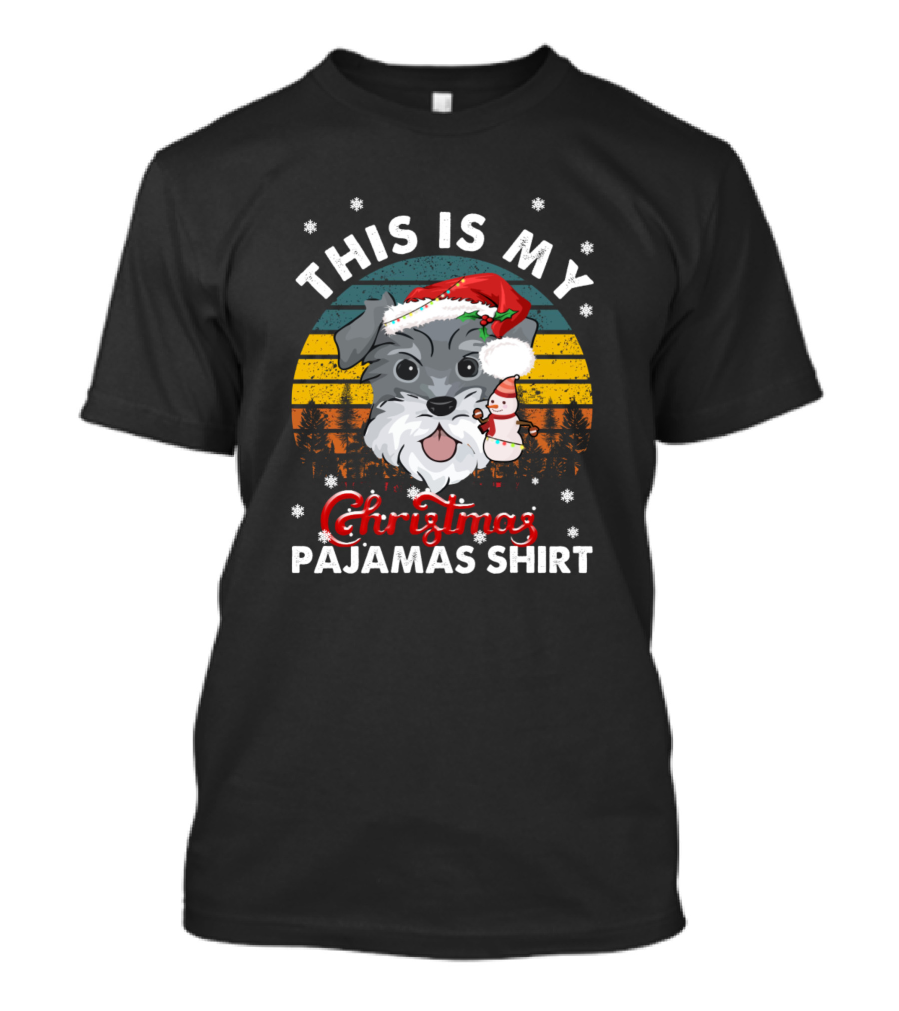 This Is My Christmas Pajamas Vintage Miniature Schnauzer T-Shirt