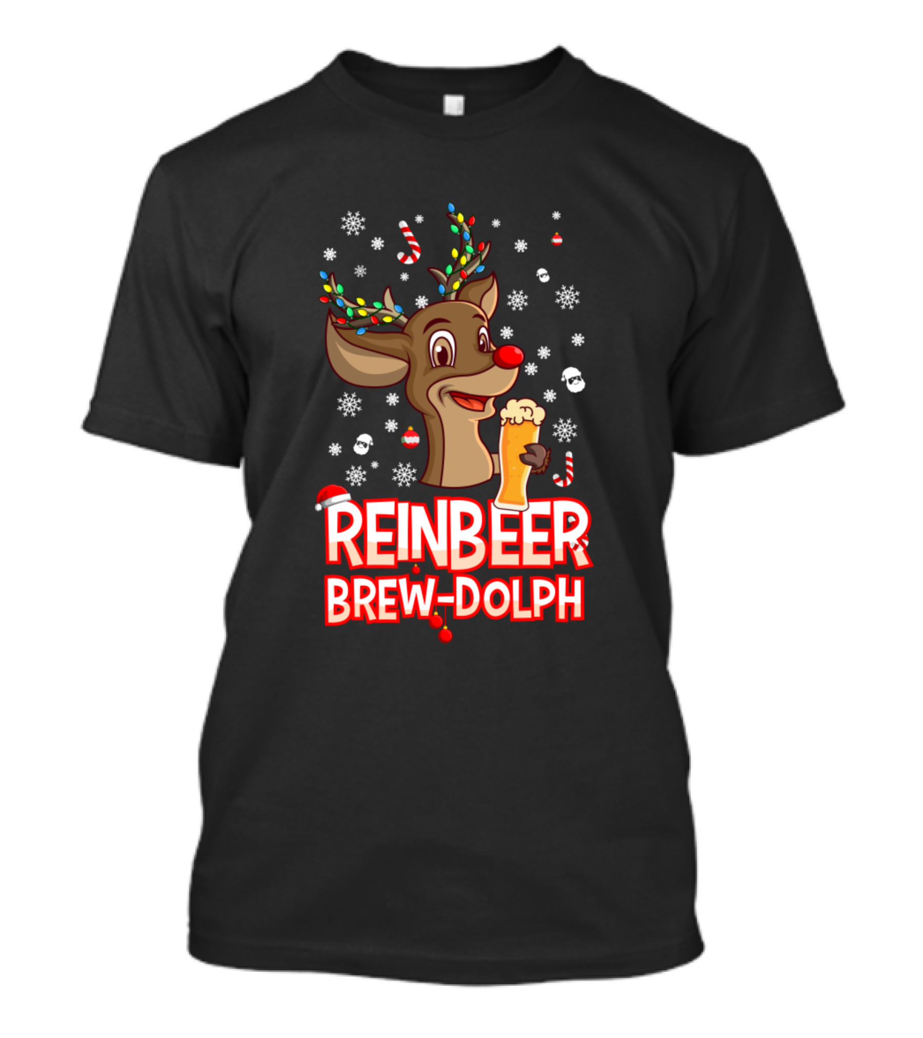 Reindeer Reinbeer Brew-Dolph Funny Christmas Beer T-Shirt