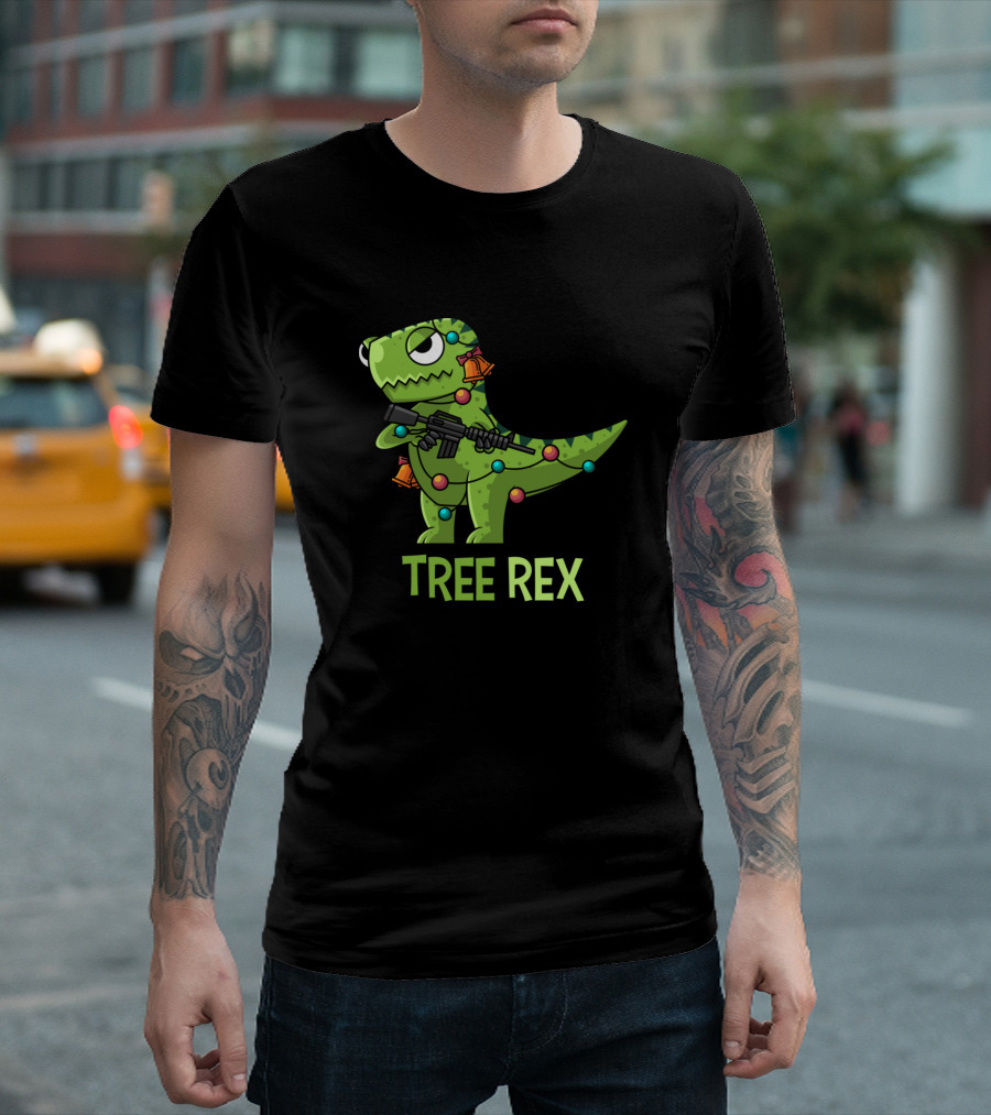 Ugly Christmas Tree Rex Dino Trex Anti Chris T-Shirt