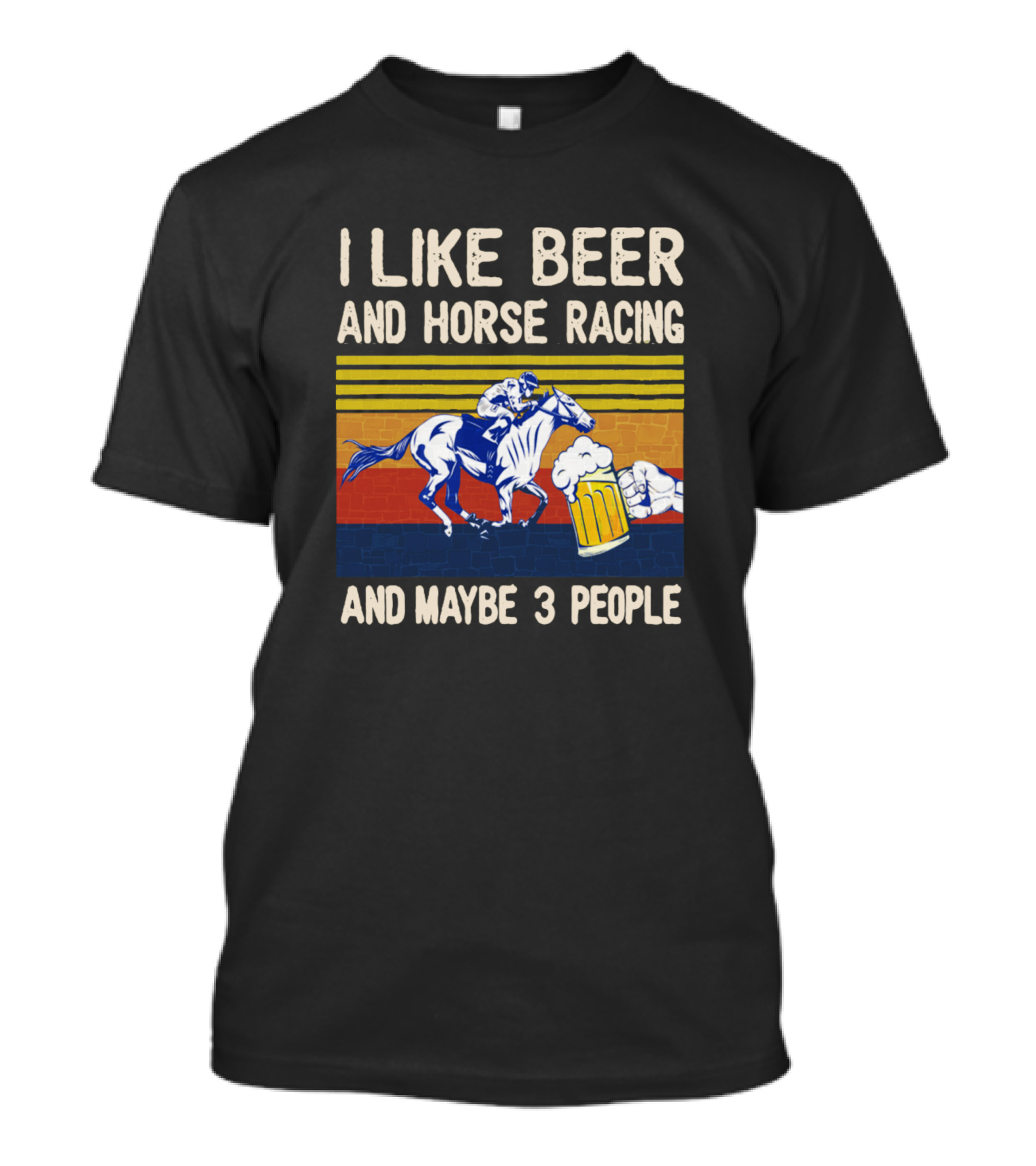 I Like Beer And Horse Racing And Maybe 3 People Vintage Racing Pferd Beer Mug T-Shirt