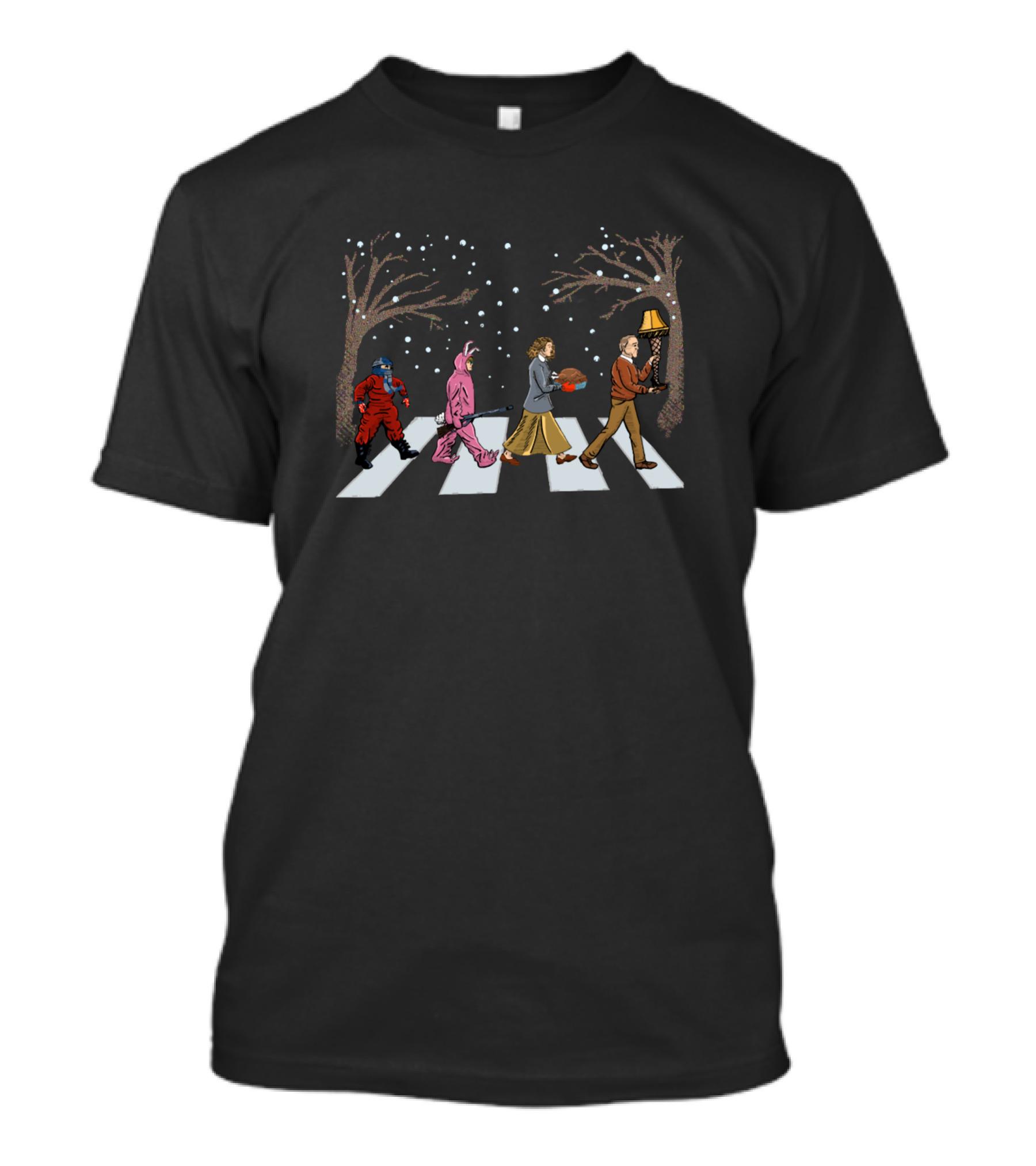 A Christmas Story Abbey Road Parody Snowy Scene T-Shirt