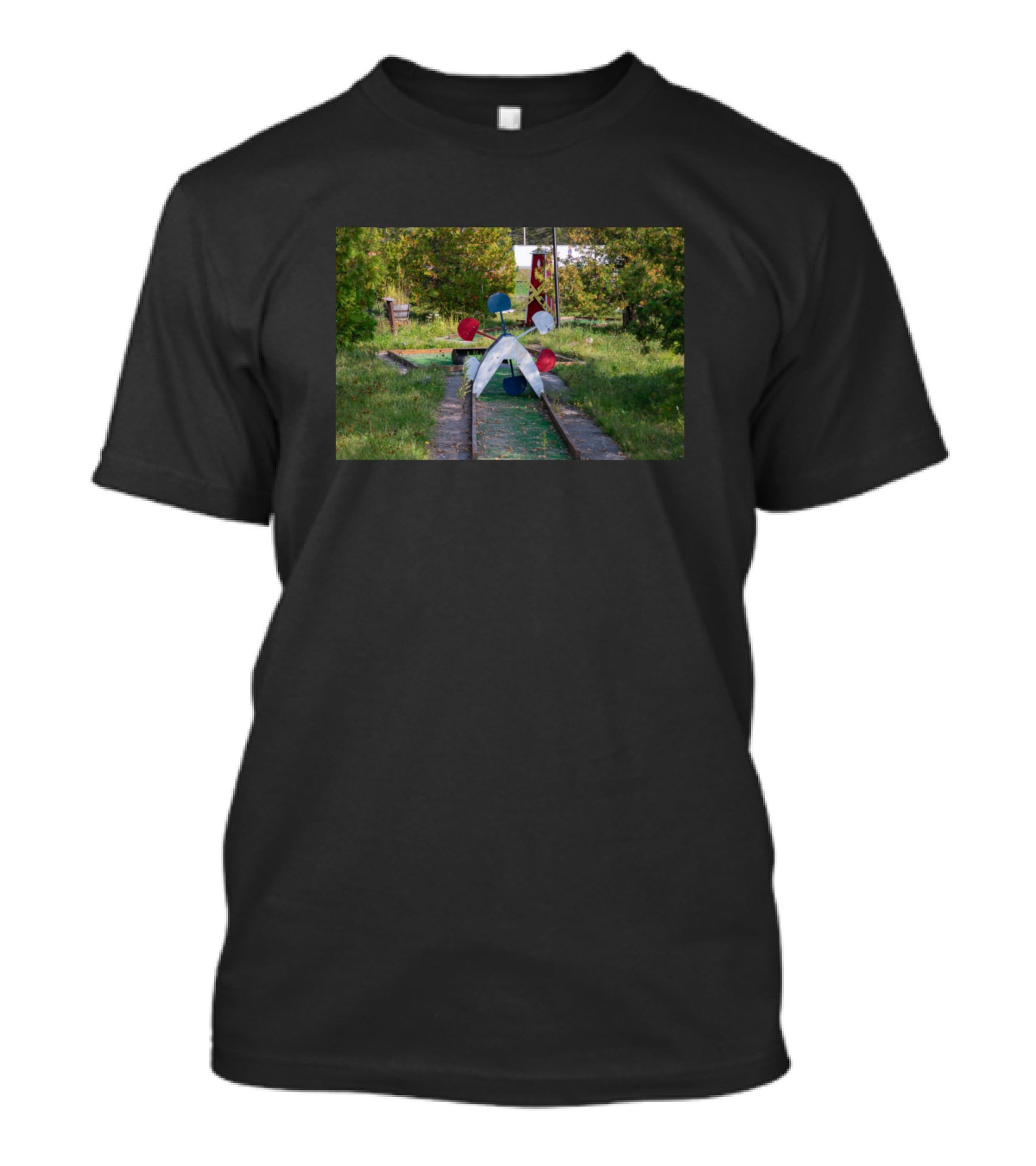 Abandoned Mini Golf Course Overgrown With Nature T-Shirt