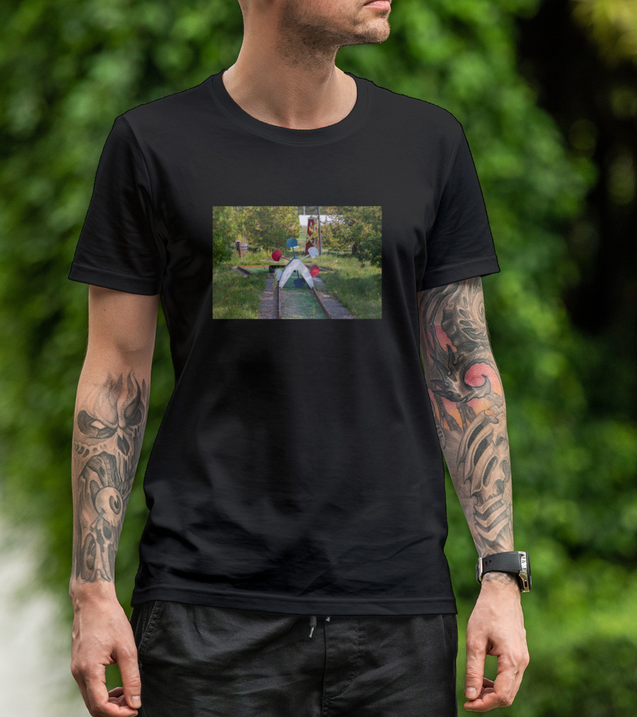 Abandoned Mini Golf Course Overgrown With Nature T-Shirt