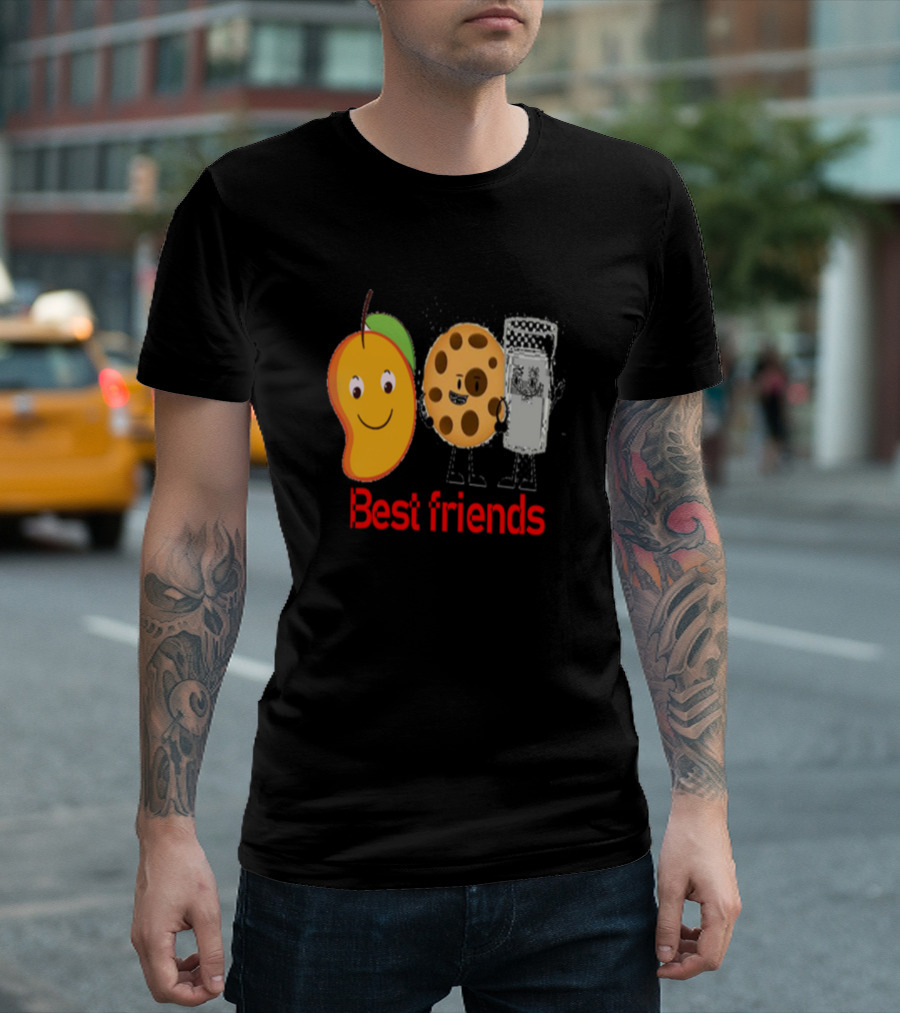 Best Friends Mango Cookie Milk Cartoon Characters T-Shirt