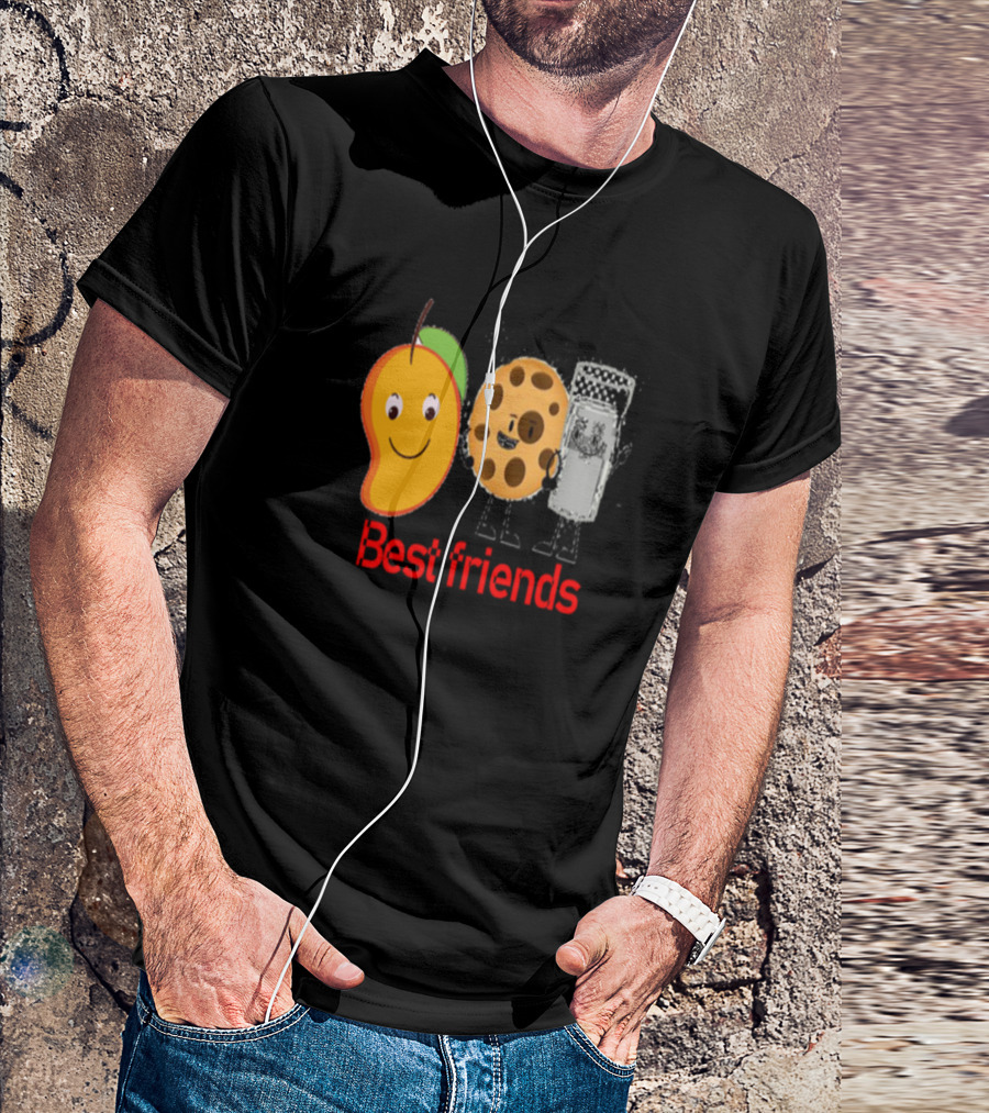 Best Friends Mango Cookie Milk Cartoon Characters T-Shirt