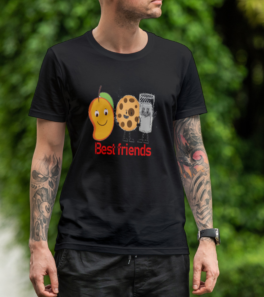 Best Friends Mango Cookie Milk Cartoon Characters T-Shirt