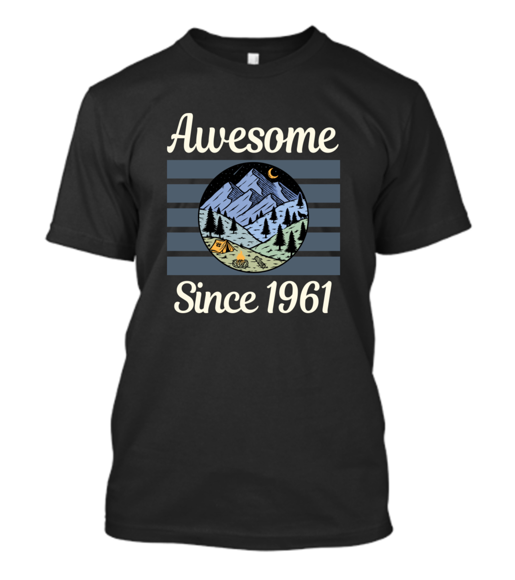 Awesome Mountain Camping Scene Since 1961 T-Shirt