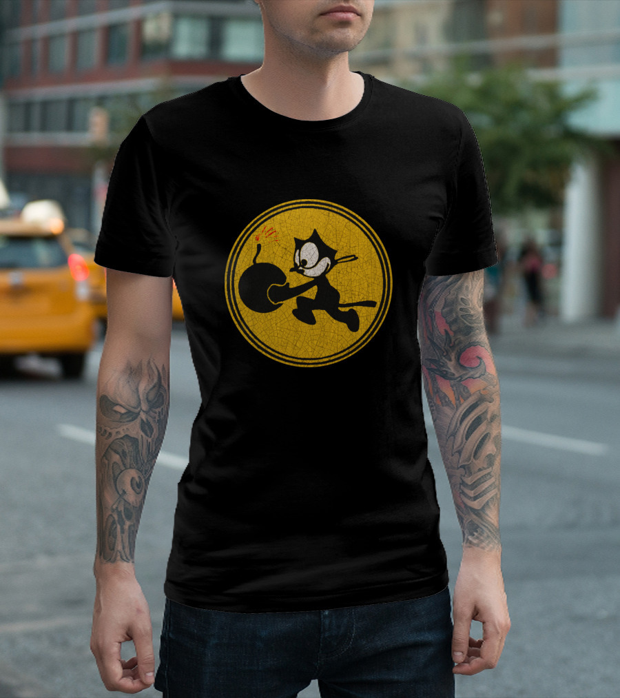 Bomber Bunny Mischief Cat Cartoon Bomb T-Shirt