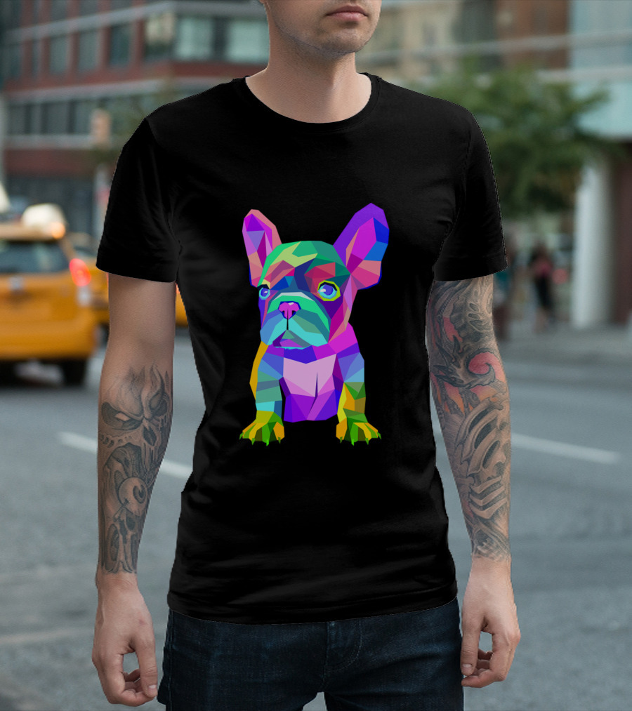 Colorful Geometric French Bulldog Dog Breed T-Shirt