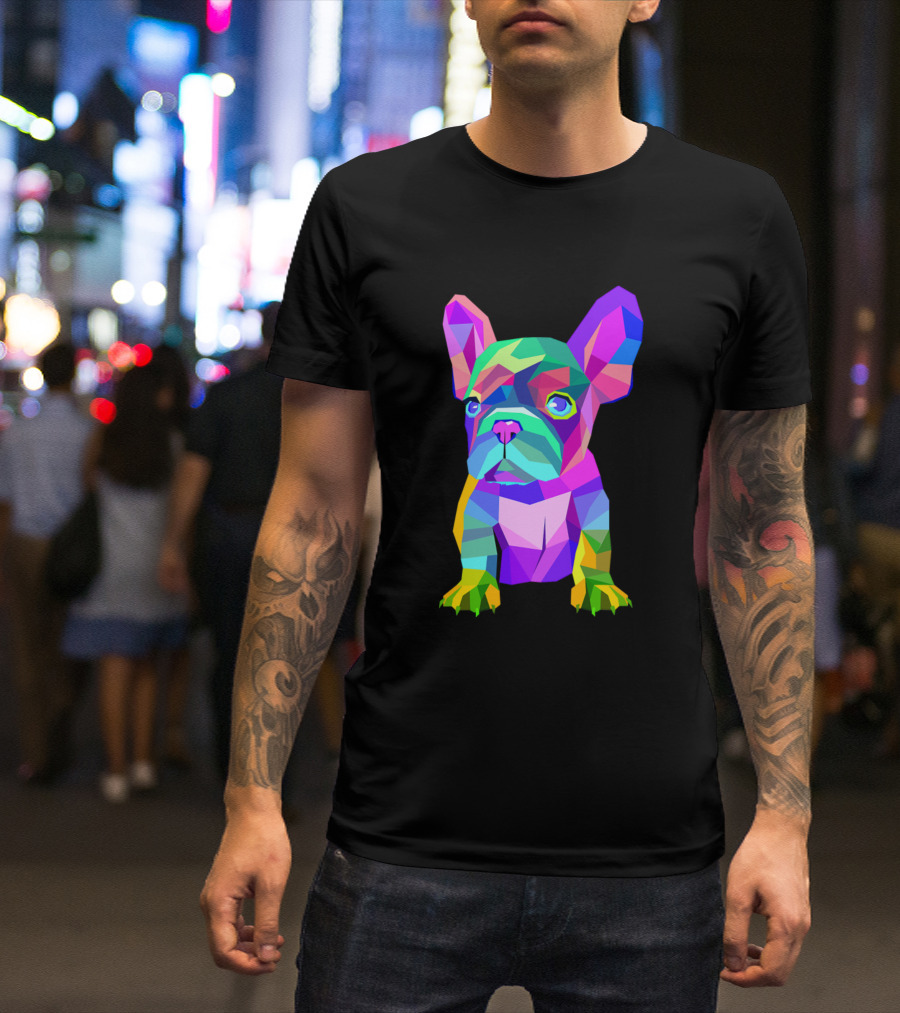 Colorful Geometric French Bulldog Dog Breed T-Shirt
