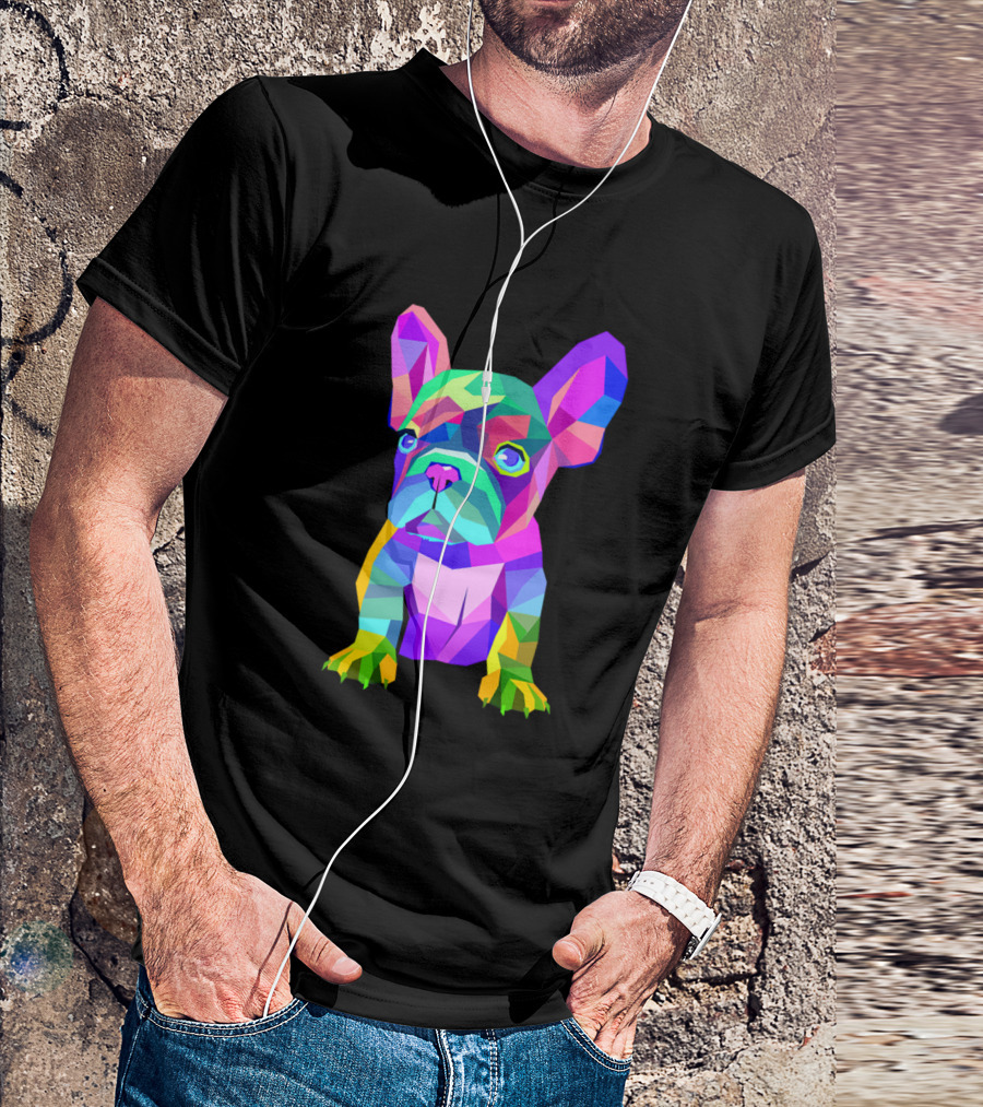 Colorful Geometric French Bulldog Dog Breed T-Shirt