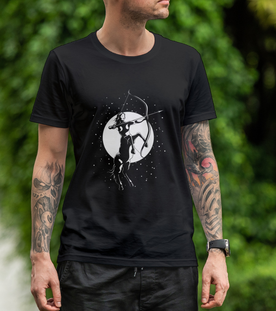 Cute Sagittarius Beautiful Sign Archer Bow Moon T-Shirt