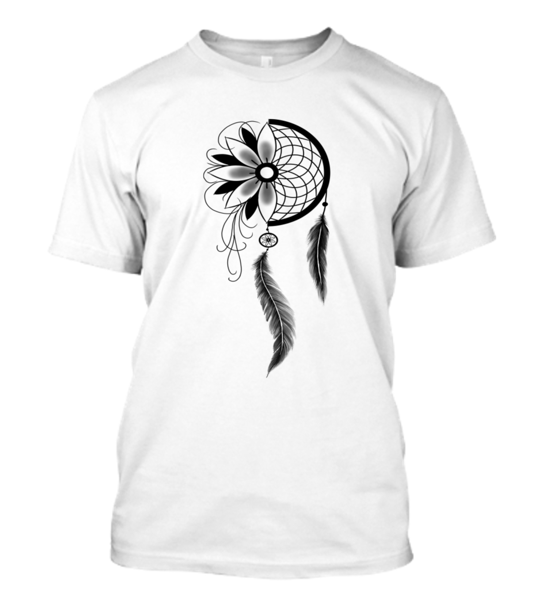 Dream Catcher Flower With Feathers T-Shirt