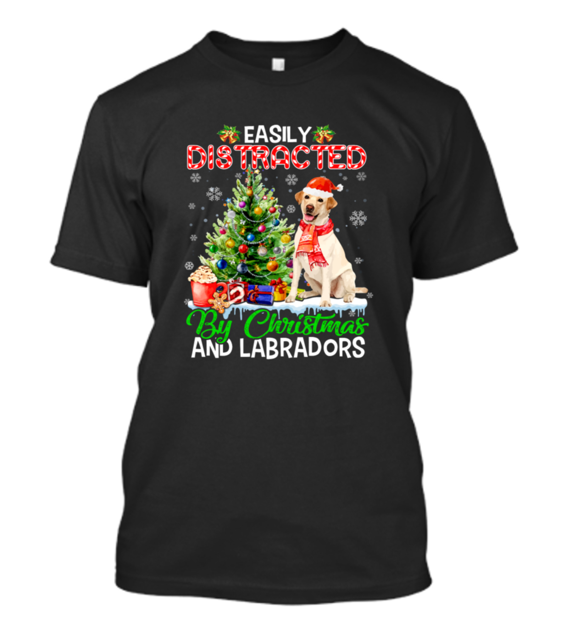 Easily Distracted By Christmas And Labradors T-Shirt