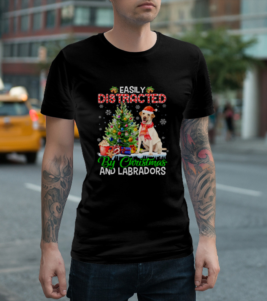 Easily Distracted By Christmas And Labradors T-Shirt