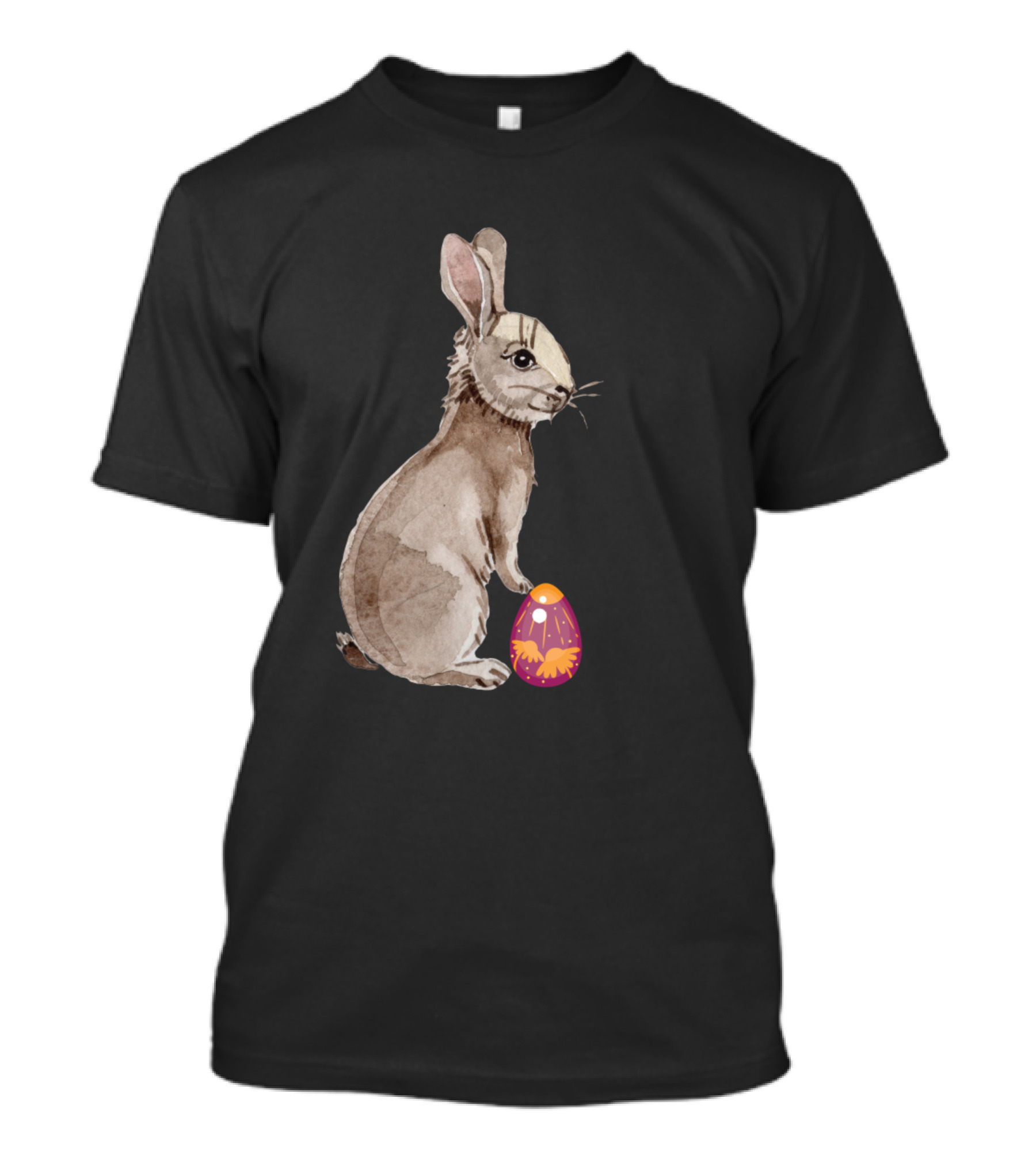 Easter Bunny Holding Colorful Egg With Flower T-Shirt