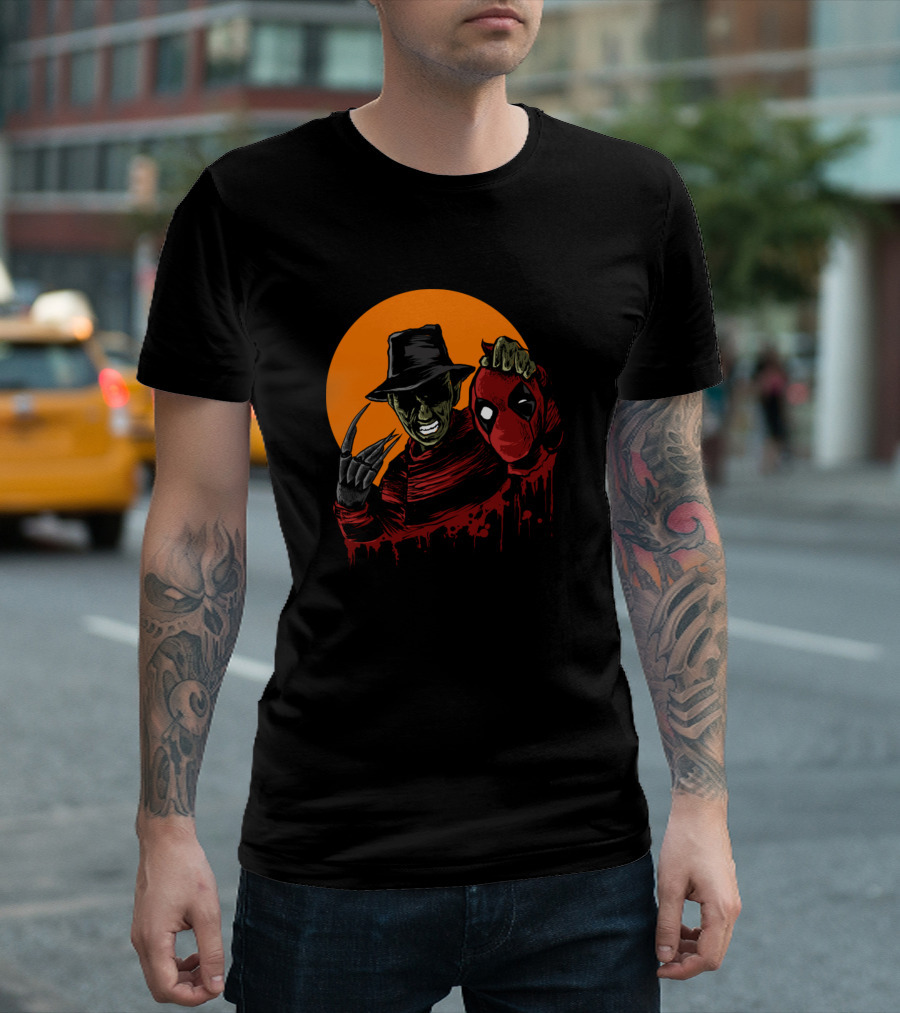 Freddy Krueger vs Deadpool Horror Showdown T-Shirt