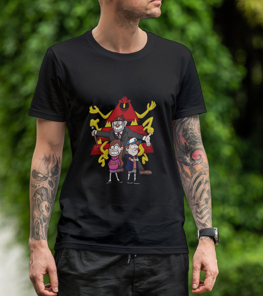 Gravity Falls Bill Cipher And Mystery Shack Crew Adventures T-Shirt