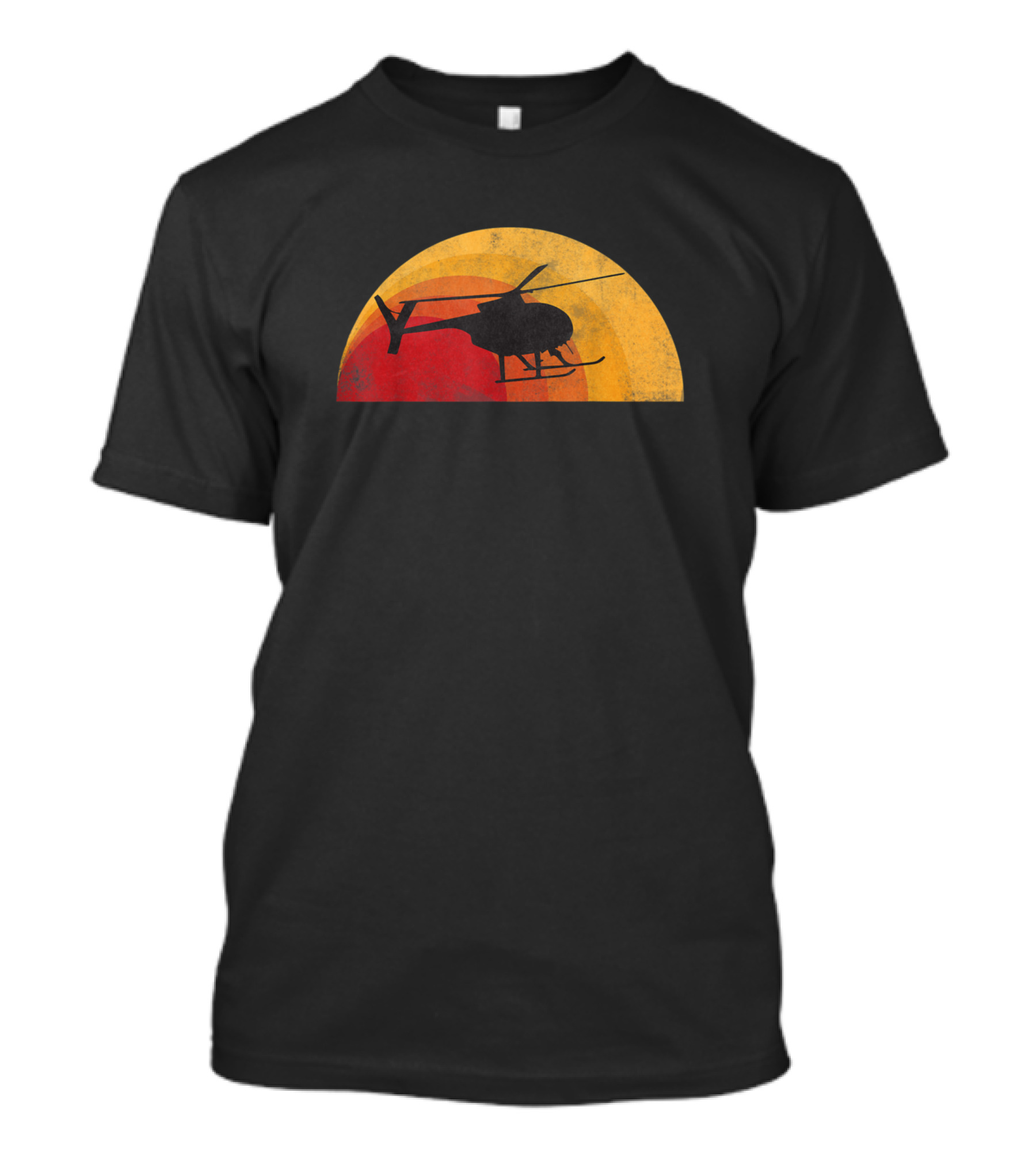Md 500 Helicopter Sunset Pilot T-Shirt