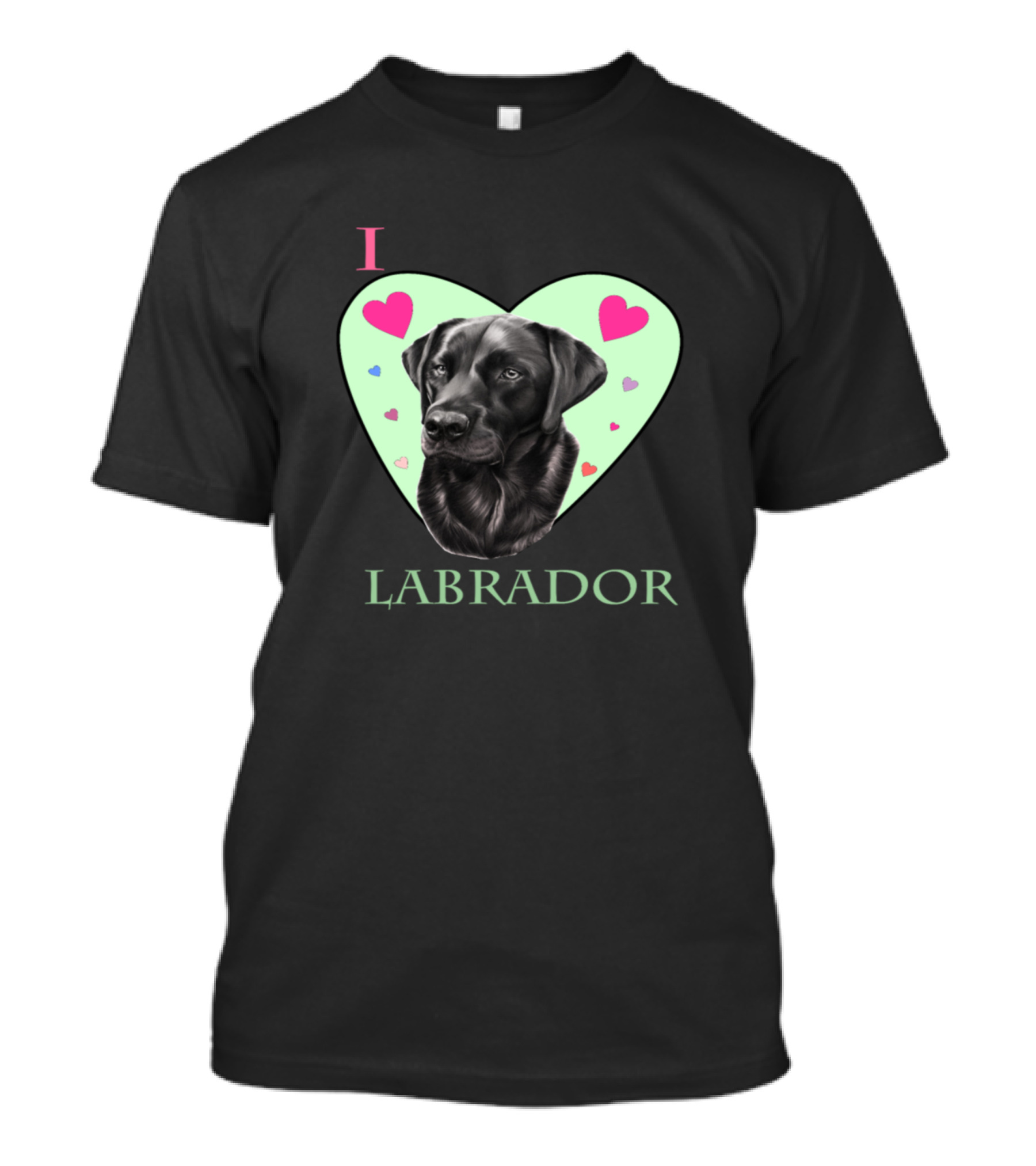 I Love Labrador Puppy With Heart Background T-Shirt