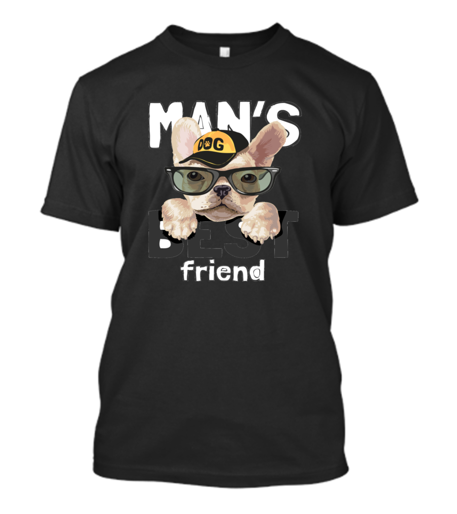 Man's Best Friend Cute Dog With Glasses And Hat T-Shirt