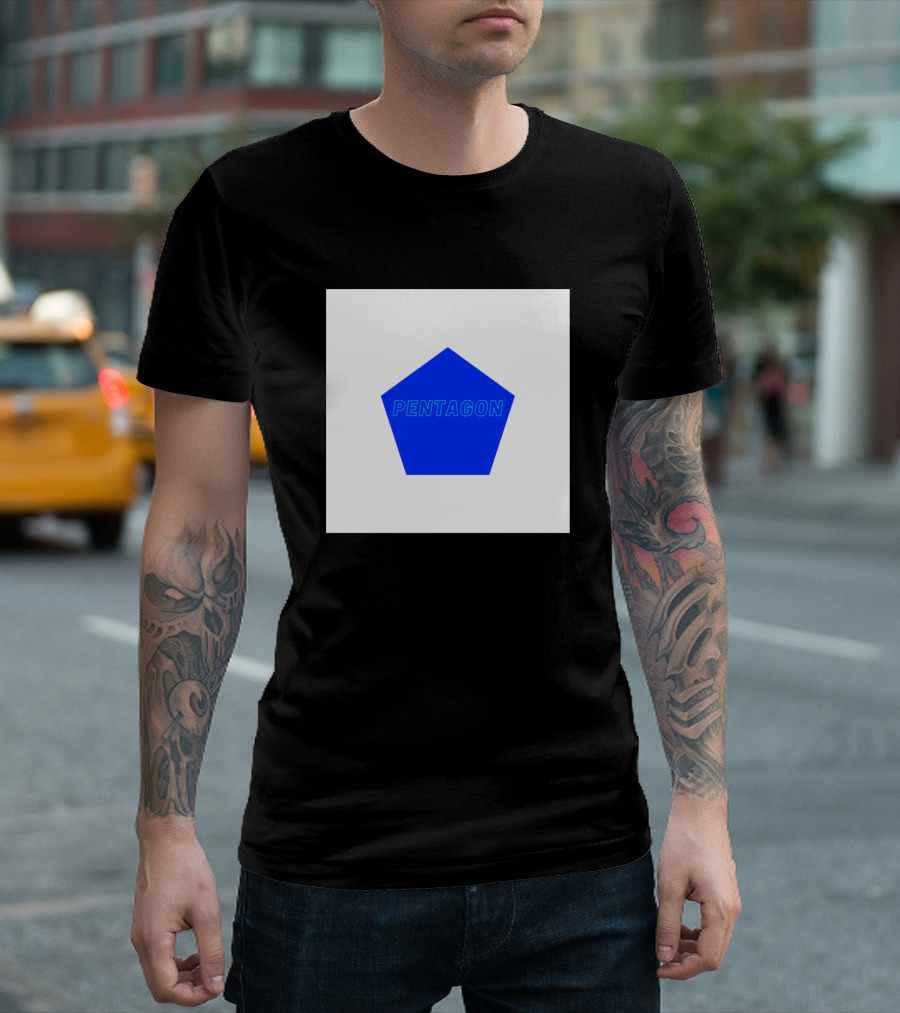 Pentagon Minimalist Blue Shape T-Shirt
