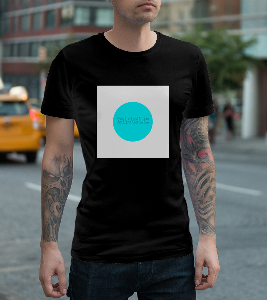 CIRCLE Minimalist Neon Blue Circle T-Shirt
