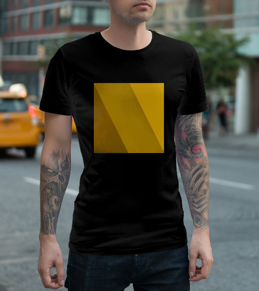 Mustard Geometric Decor Minimalist Yellow T-Shirt