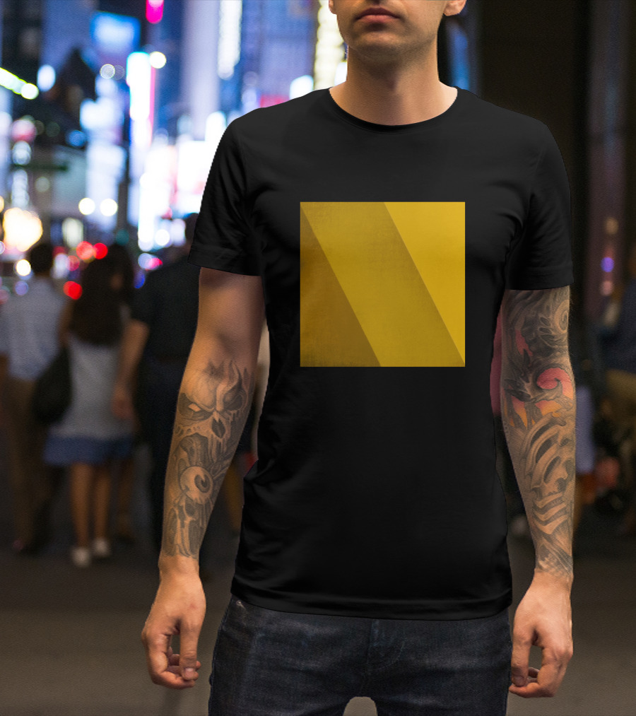 Mustard Geometric Decor Minimalist Yellow T-Shirt