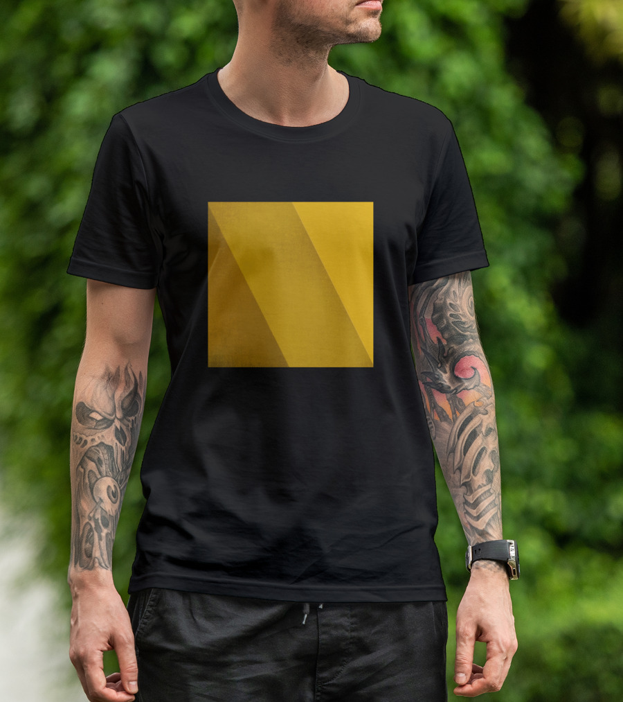 Mustard Geometric Decor Minimalist Yellow T-Shirt