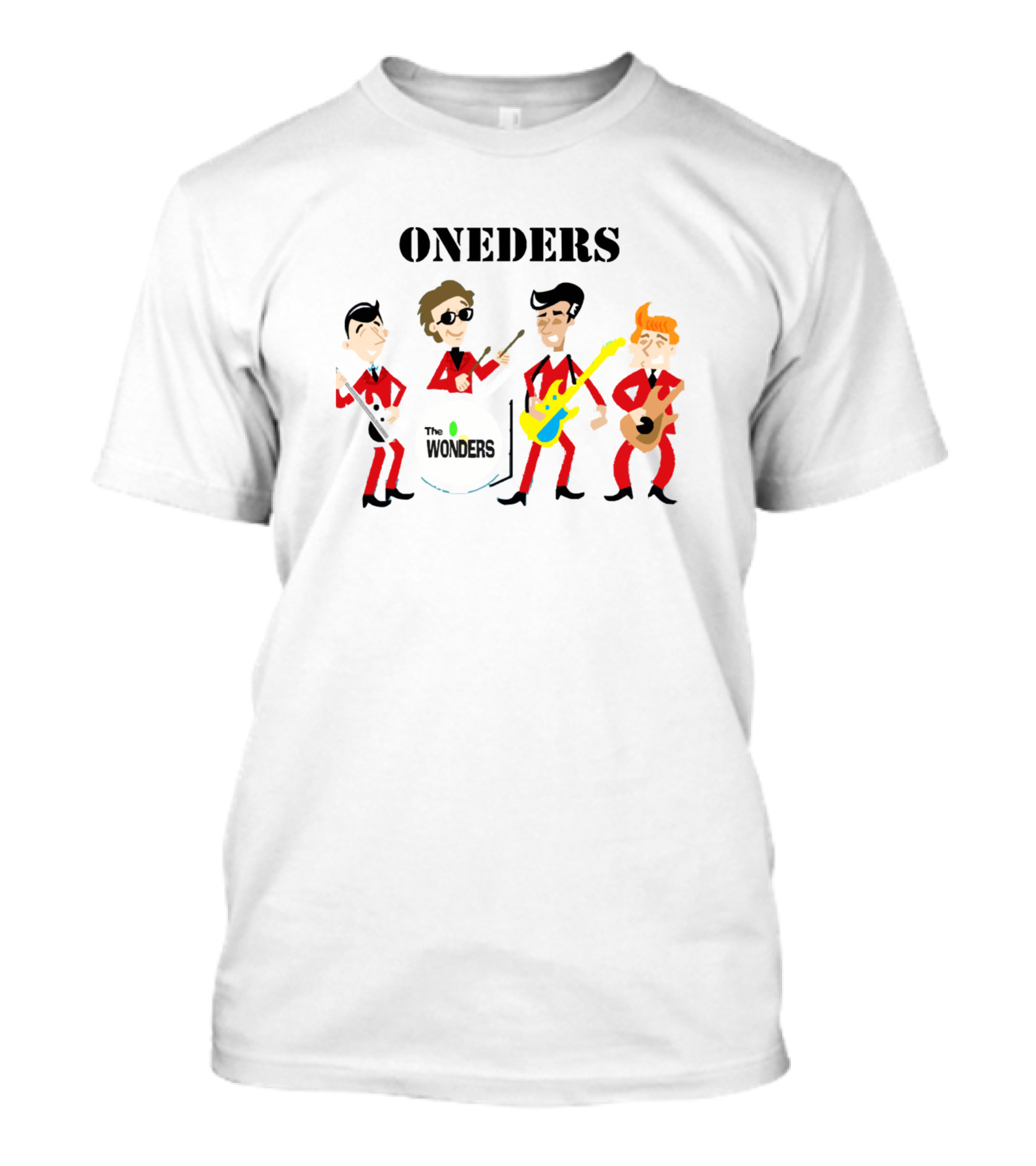 Oneders The Wonders Band Cartoon Characters T-Shirt