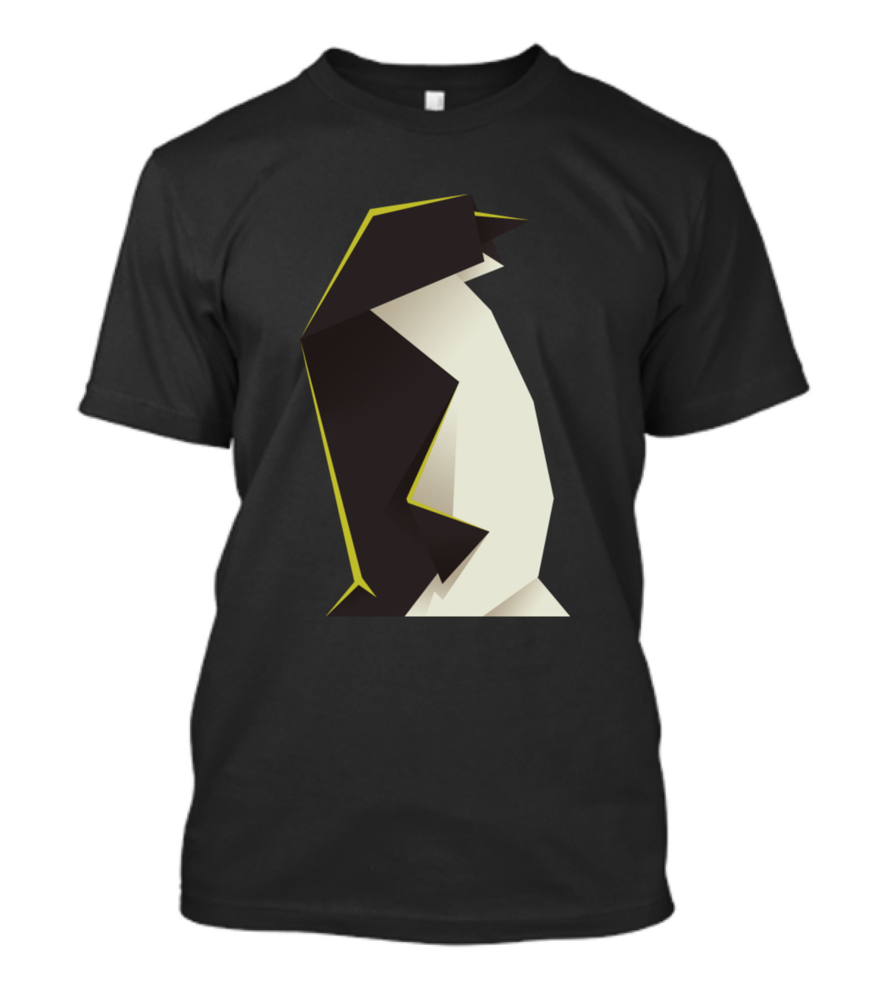 White And Black Geometric Origami Penguin Abstract T-Shirt