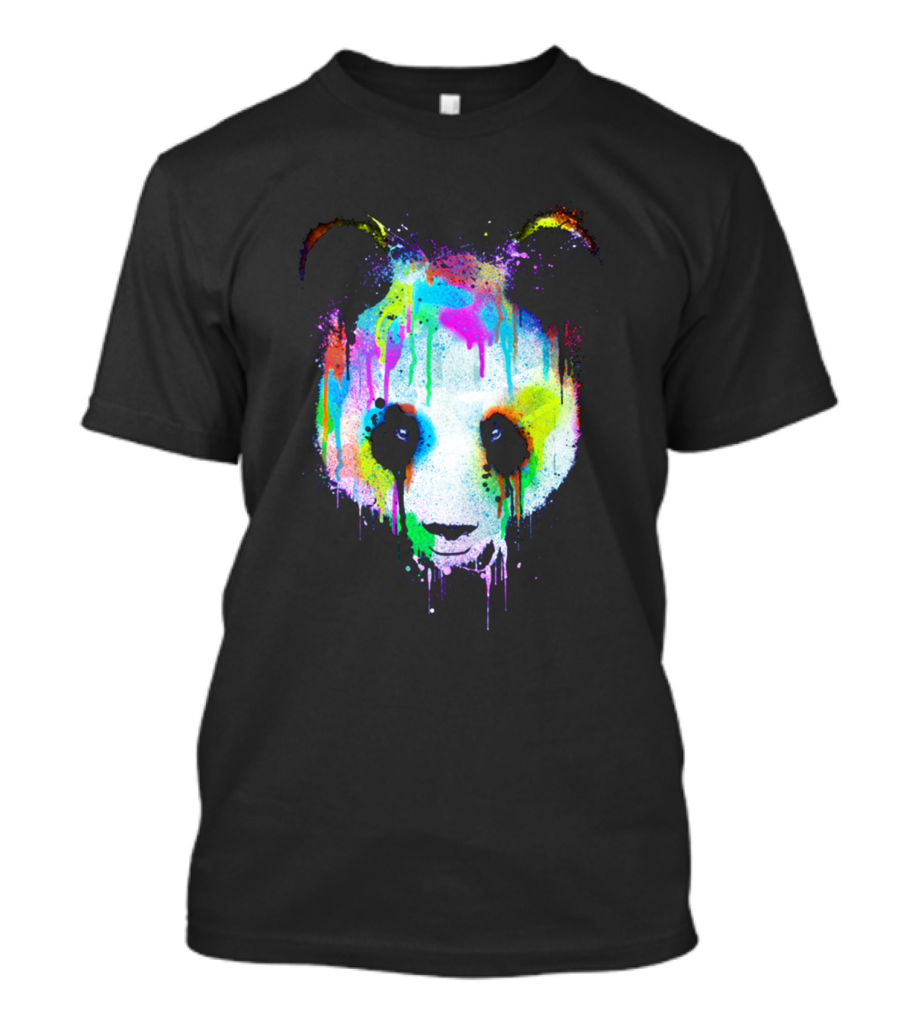 Panda Face Colorful Dripping Paint T-Shirt