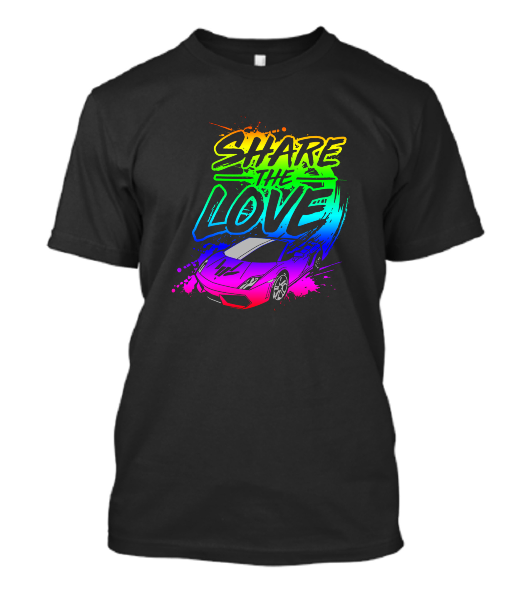 Stephen Sharer Share The Love Rainbow Car T-Shirt