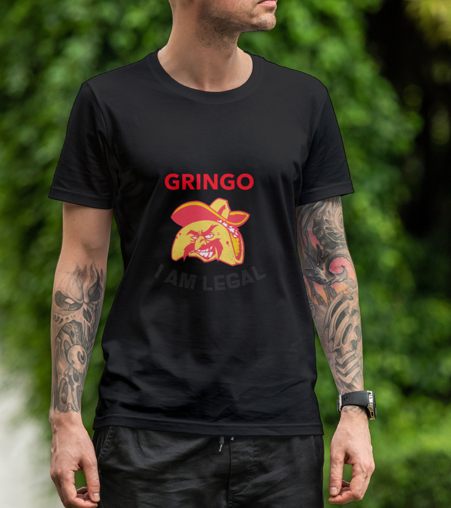 Calm Down Gringo I Am Legal Angry Taco In Sombrero T-Shirt
