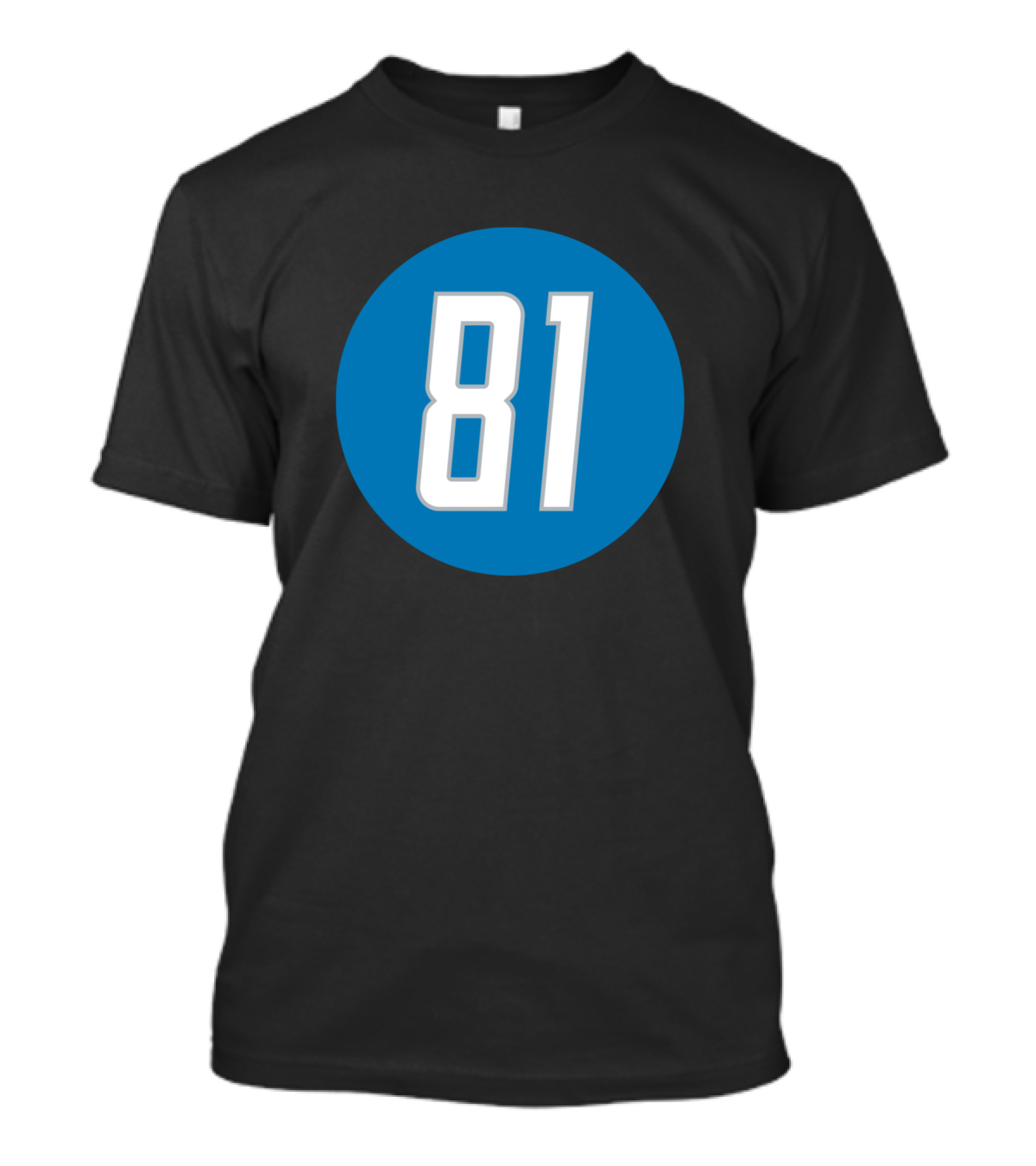 Calvin Johnson 81 Detroit Football Blue Circle T-Shirt