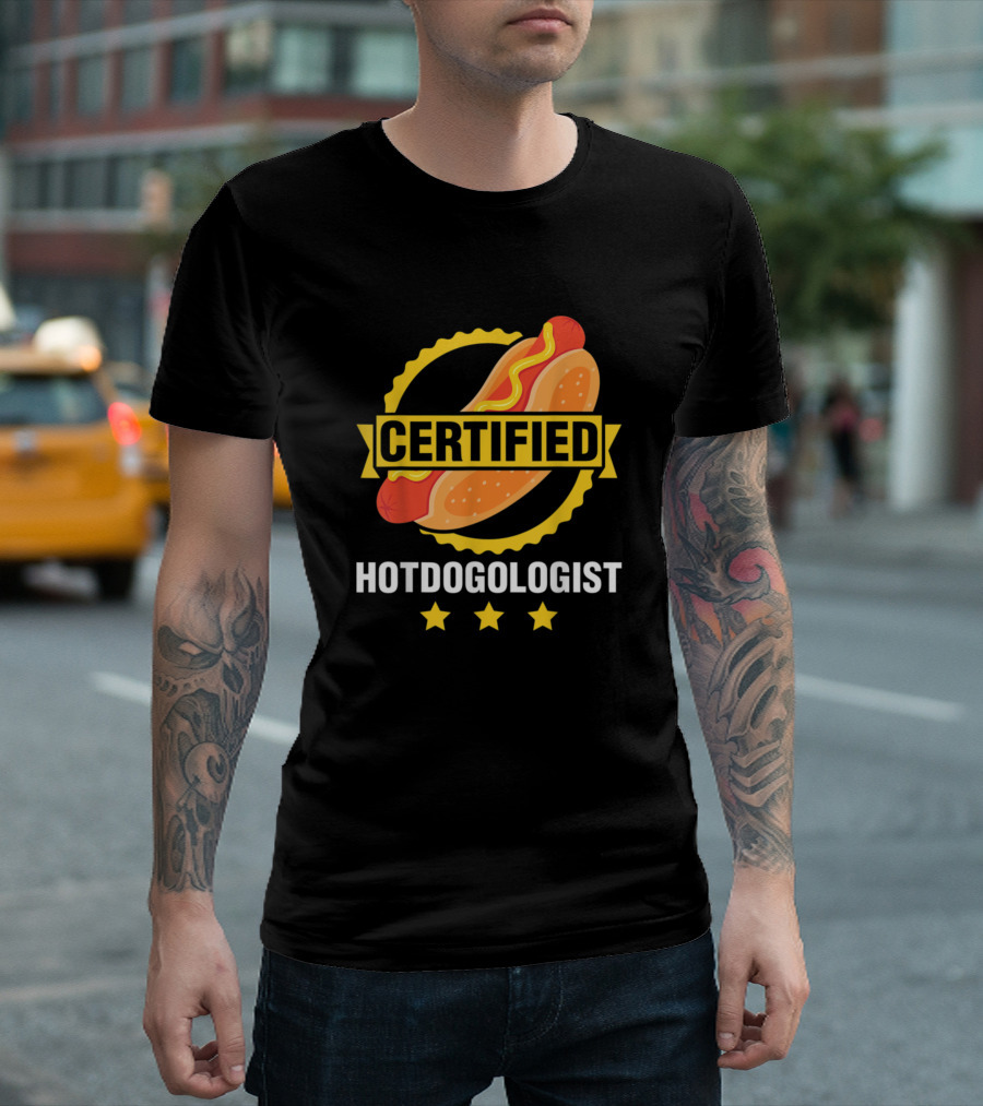 Certified Hotdogologist Sandwich Lover Funny Hotdog Lover T-Shirt
