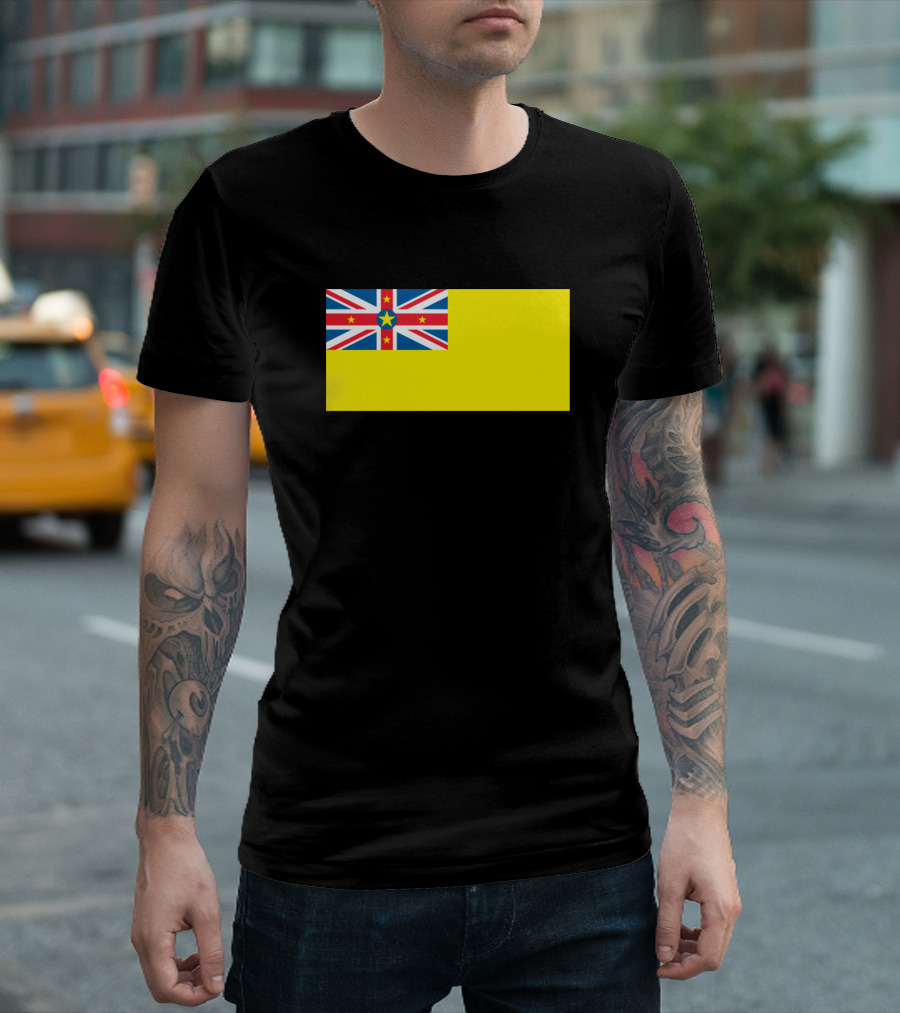 Flag Of Niue Yellow Union Jack Stars Pacific Island T-Shirt