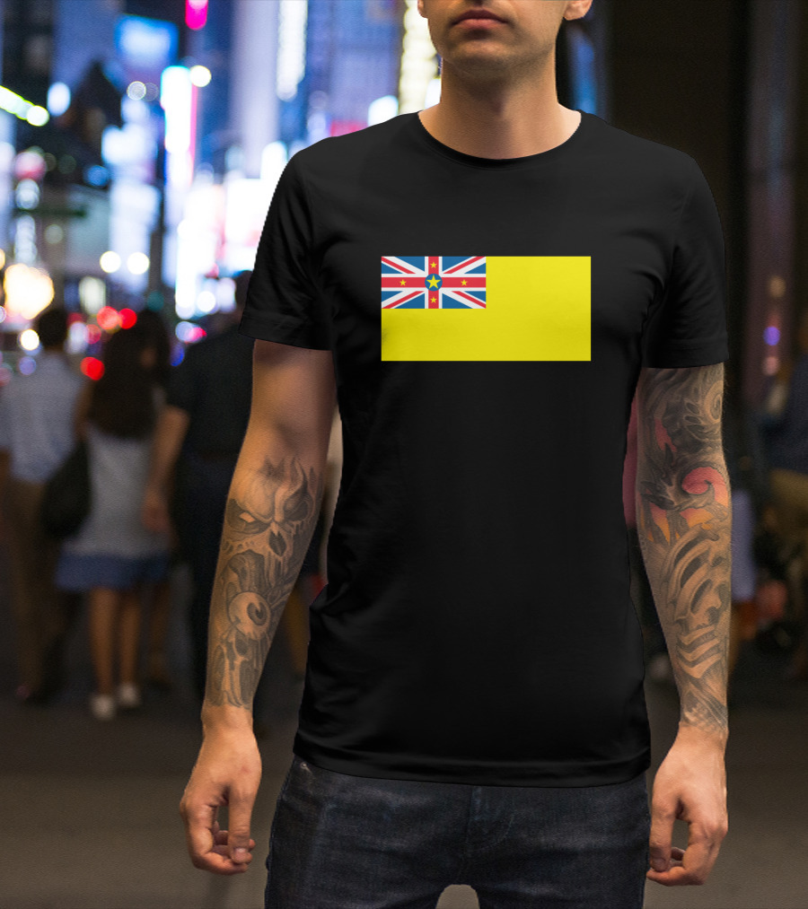 Flag Of Niue Yellow Union Jack Stars Pacific Island T-Shirt