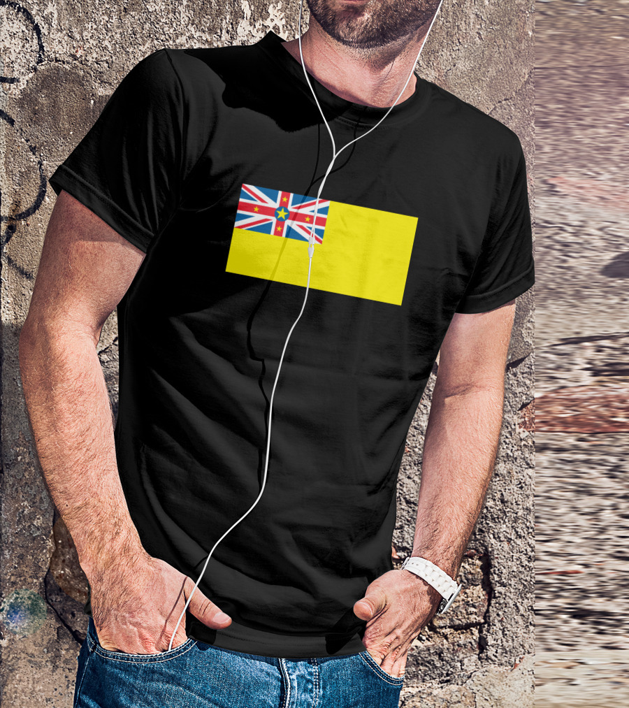 Flag Of Niue Yellow Union Jack Stars Pacific Island T-Shirt