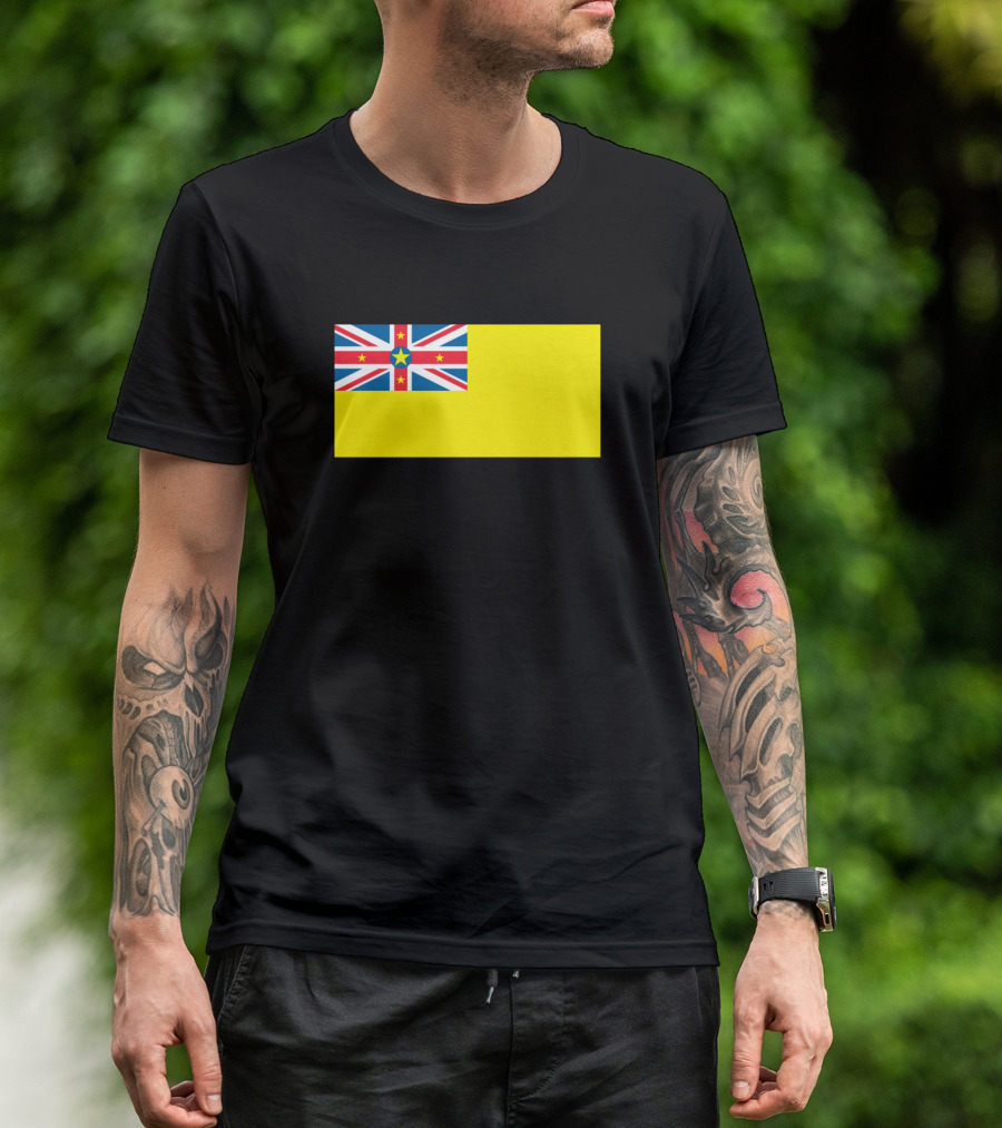 Flag Of Niue Yellow Union Jack Stars Pacific Island T-Shirt