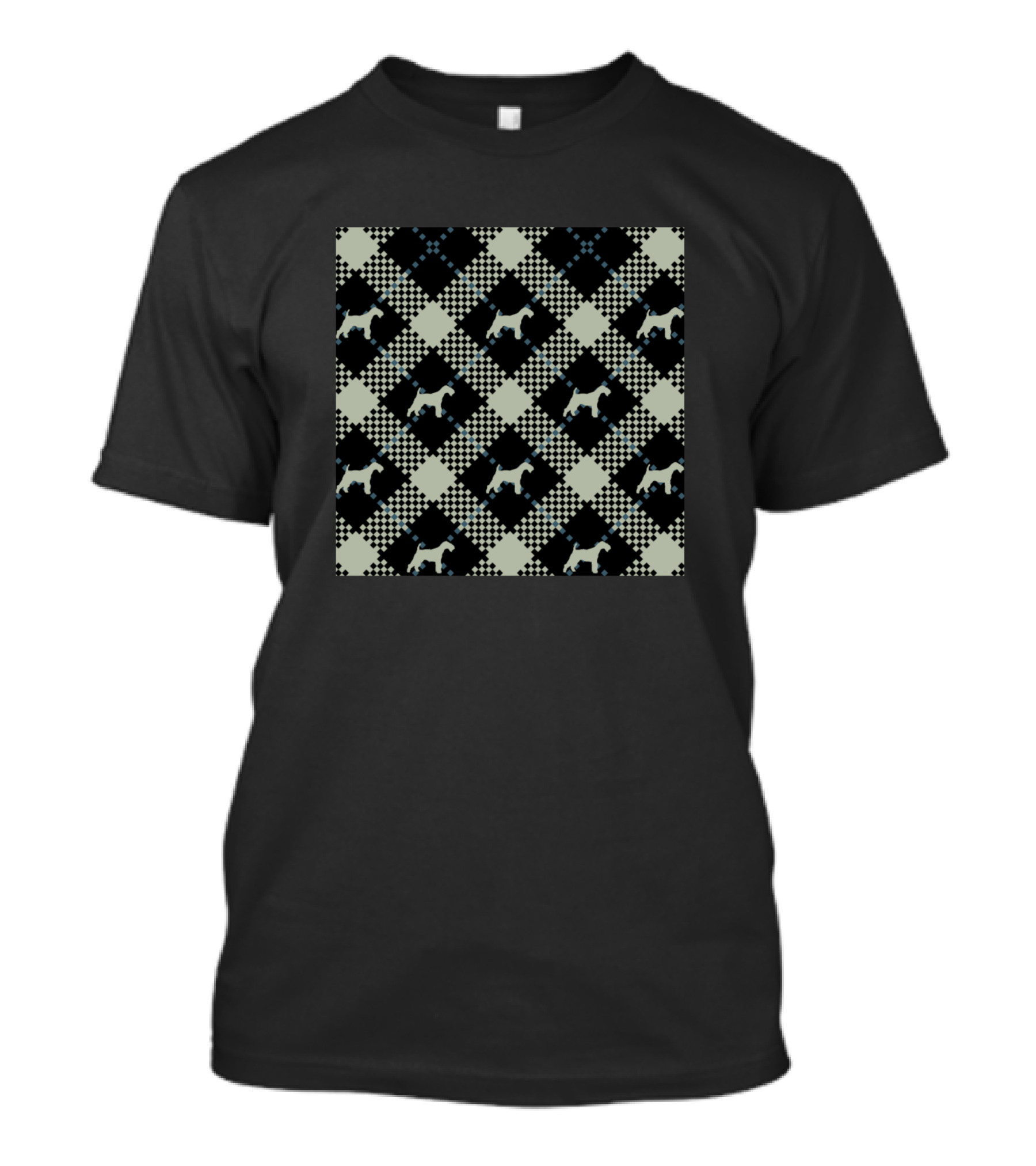 Fox Terrier Plaid Pattern Checkered T-Shirt