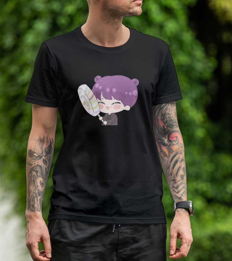 Seventeen Hoshi Cute Chibi With Colorful Lollipop T-Shirt